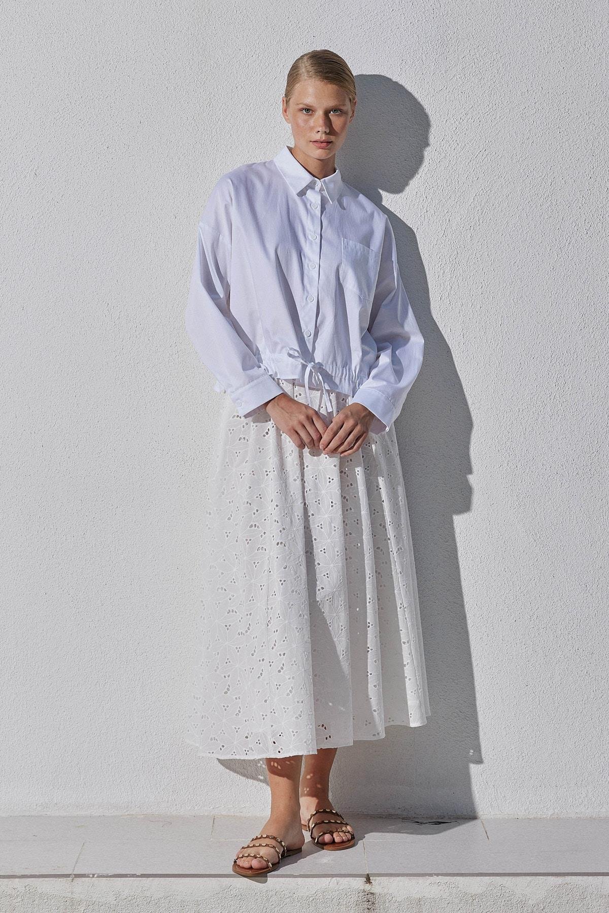 Pansy Cotton Gömlek - Beyaz