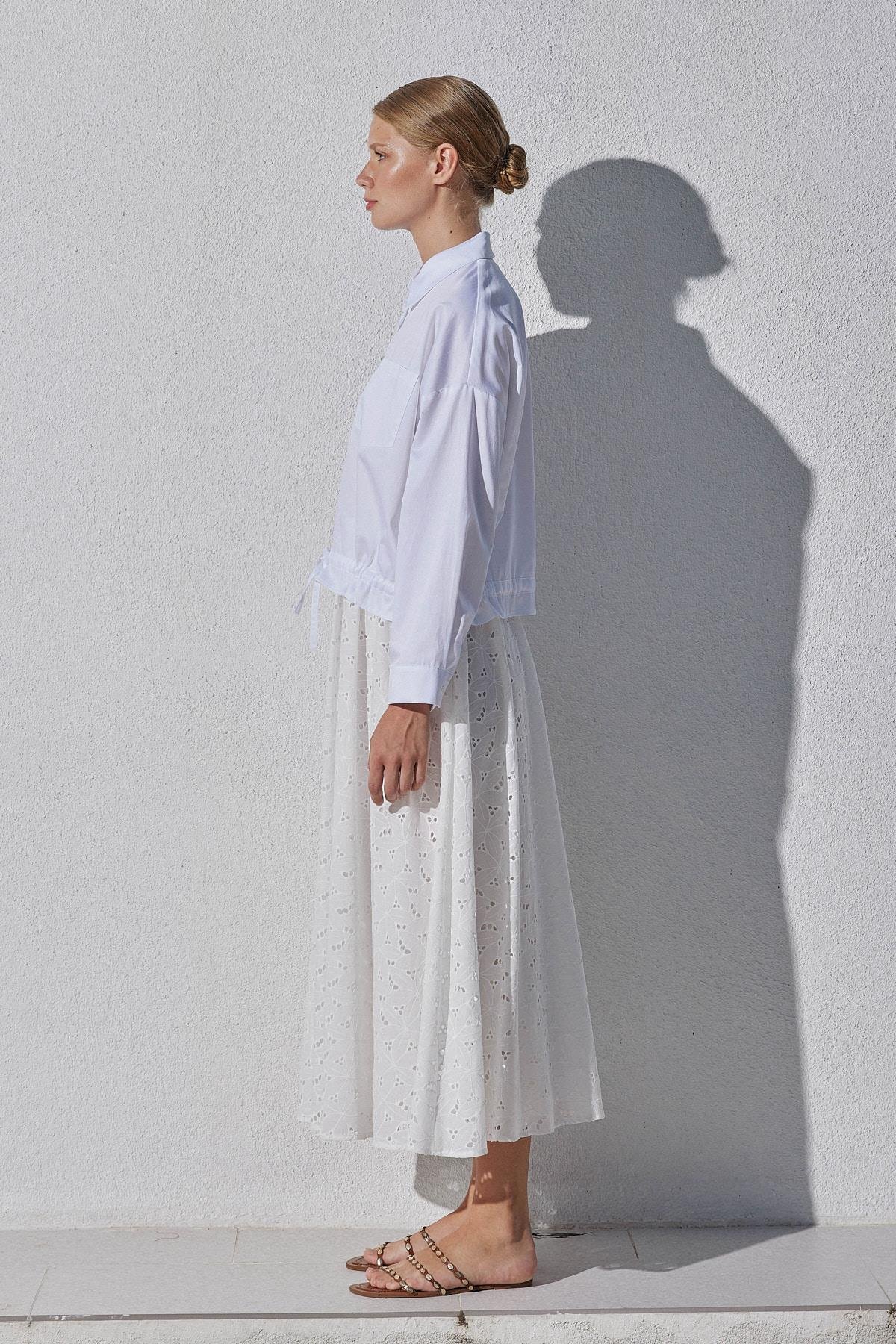 Pansy Cotton Gömlek - Beyaz