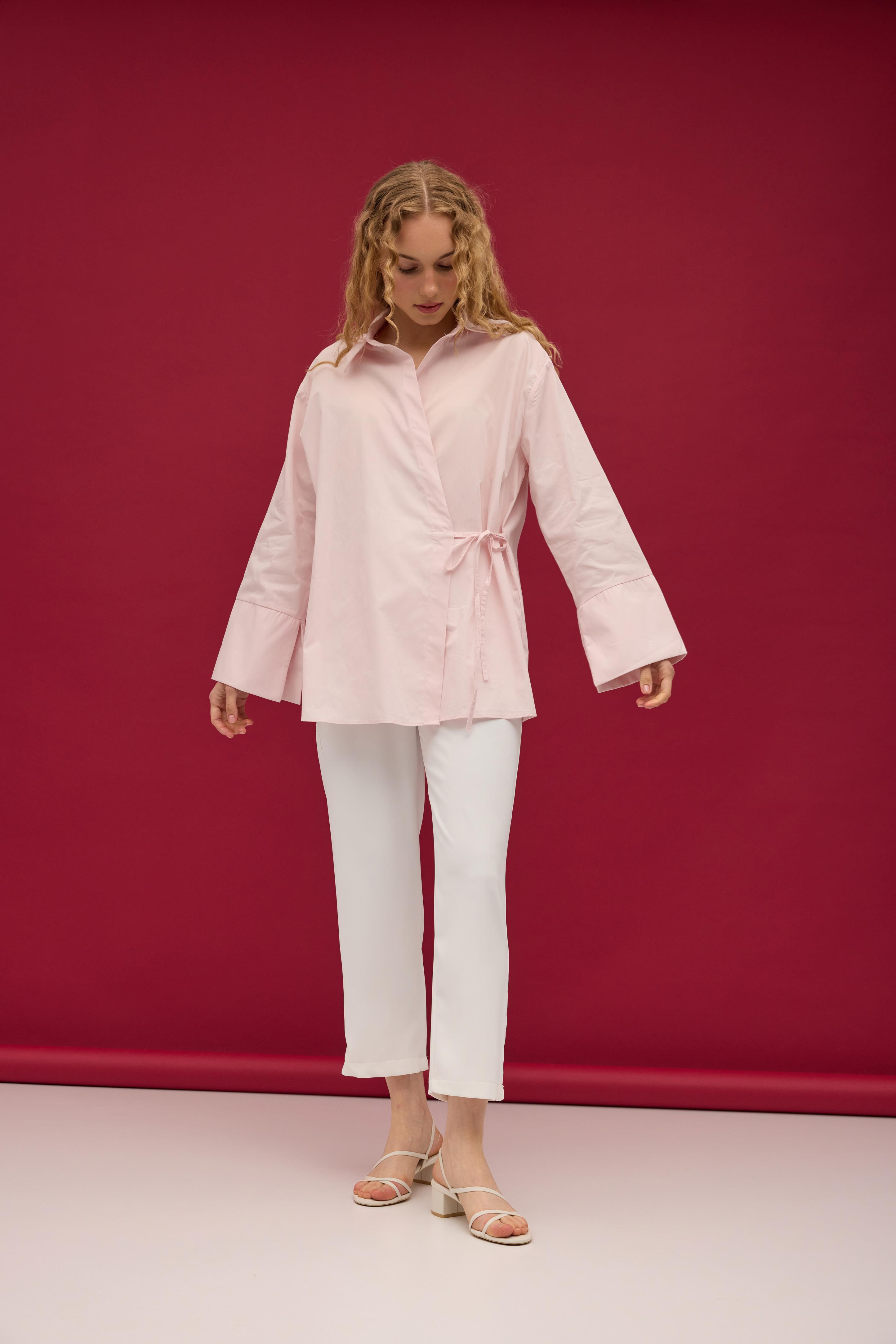 Petra Kruvaze Bağlamalı Gömlek - Pembe