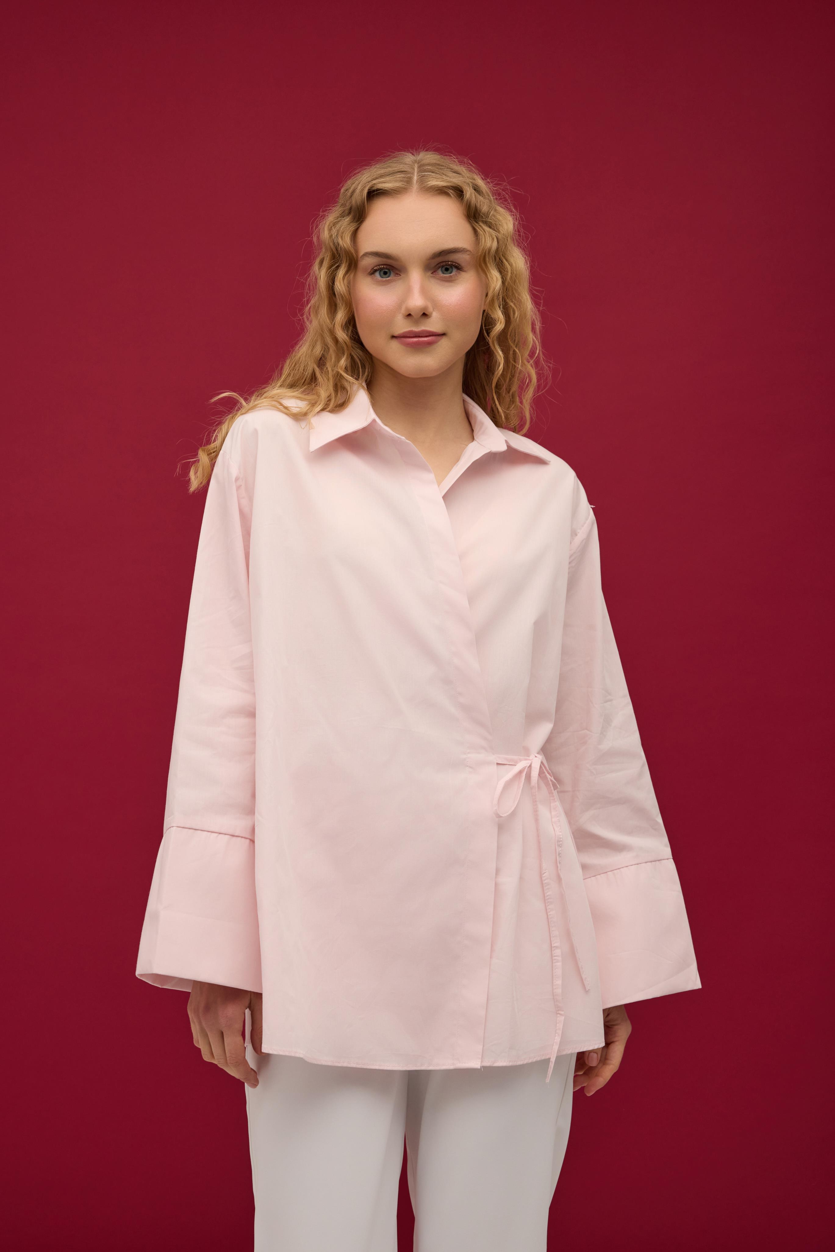 Petra Kruvaze Bağlamalı Gömlek - Pembe