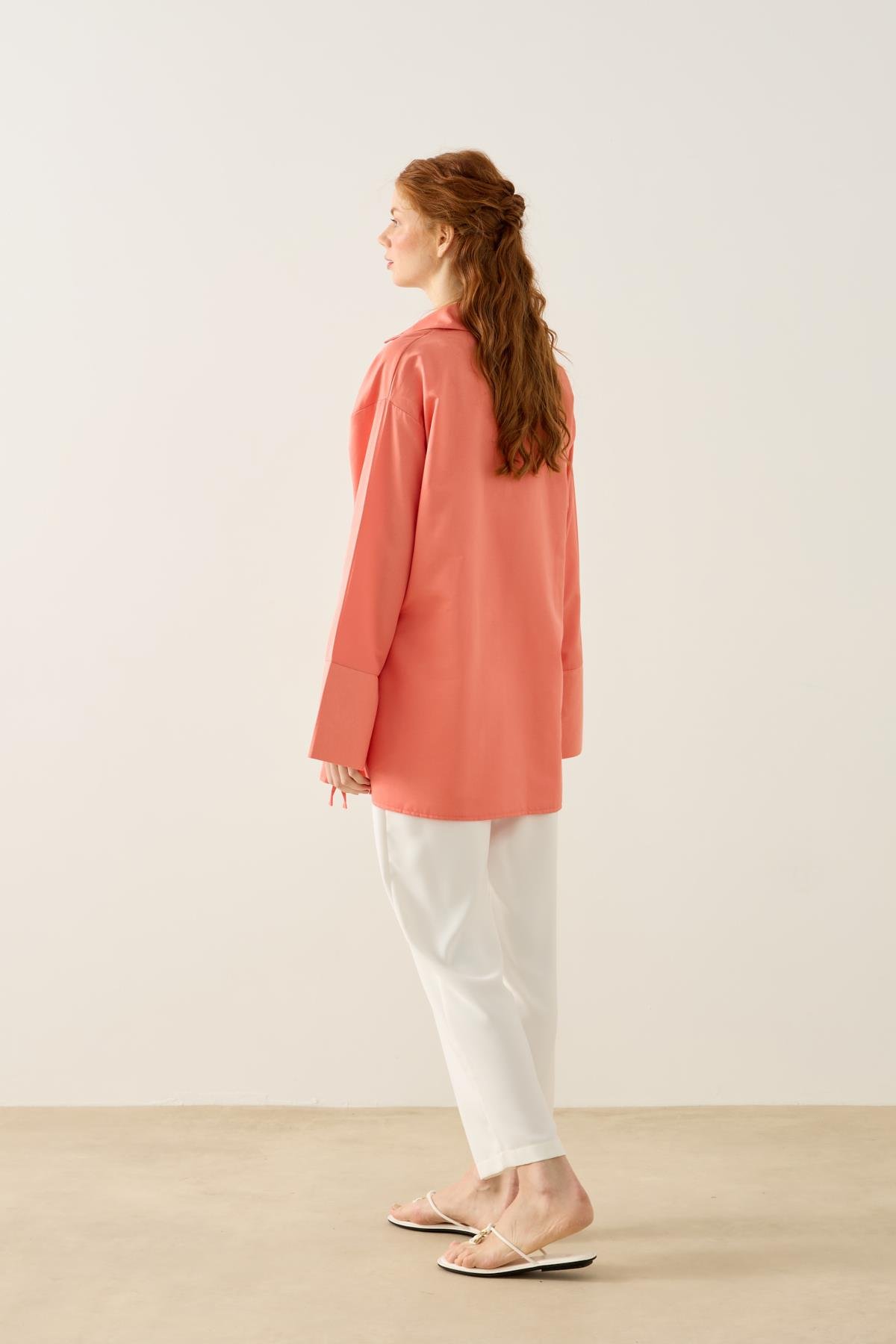 Petra Kruvaze Bağlamalı Gömlek - Yavruağzı