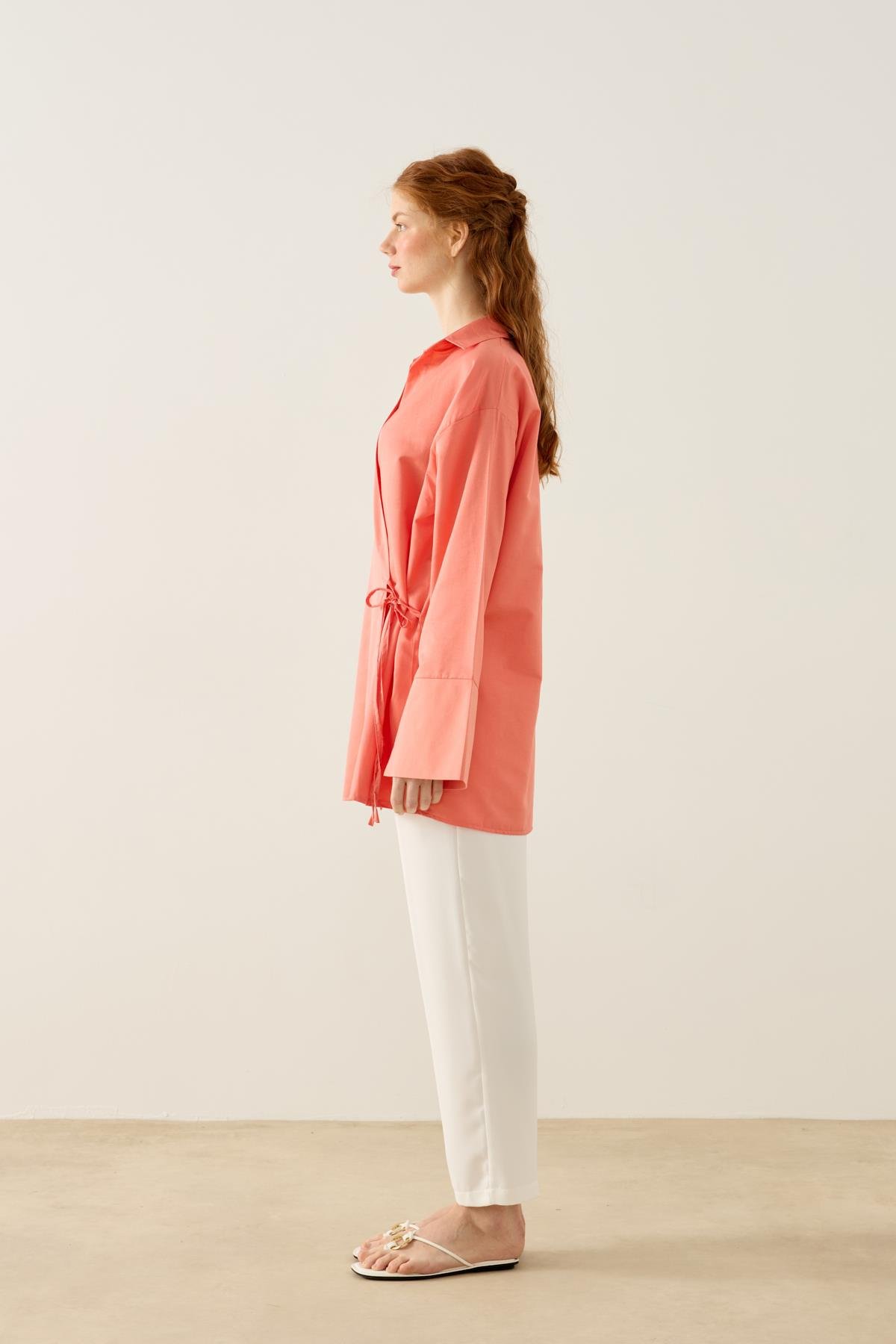 Petra Kruvaze Bağlamalı Gömlek - Yavruağzı