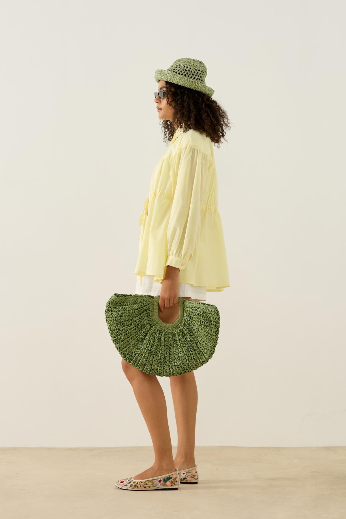 Phillippia Biye Kemerli Robalı Gömlek -  Limon Sarı