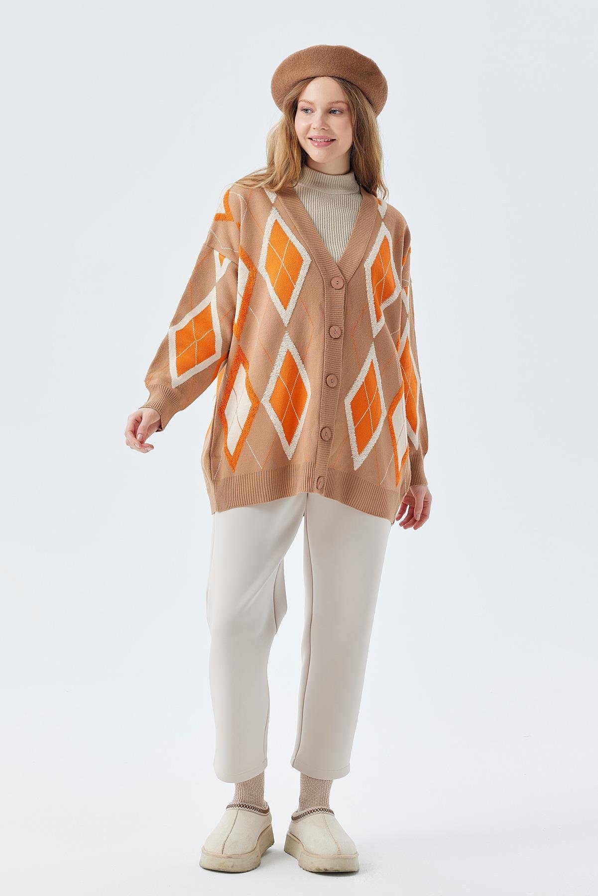 PİECE BASİC TRİKO HIRKA - CAMEL