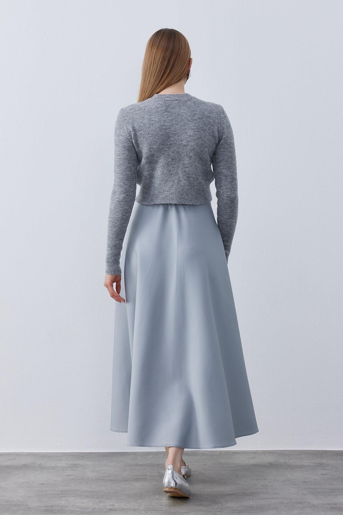 Posie Yün Karışımlı Triko Hırka- Gri 