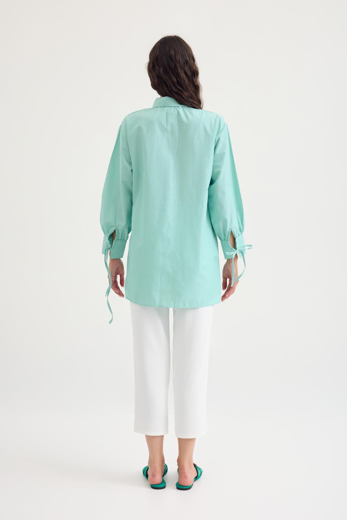 Raisa Bağcıklı Gömlek - Yeşil 