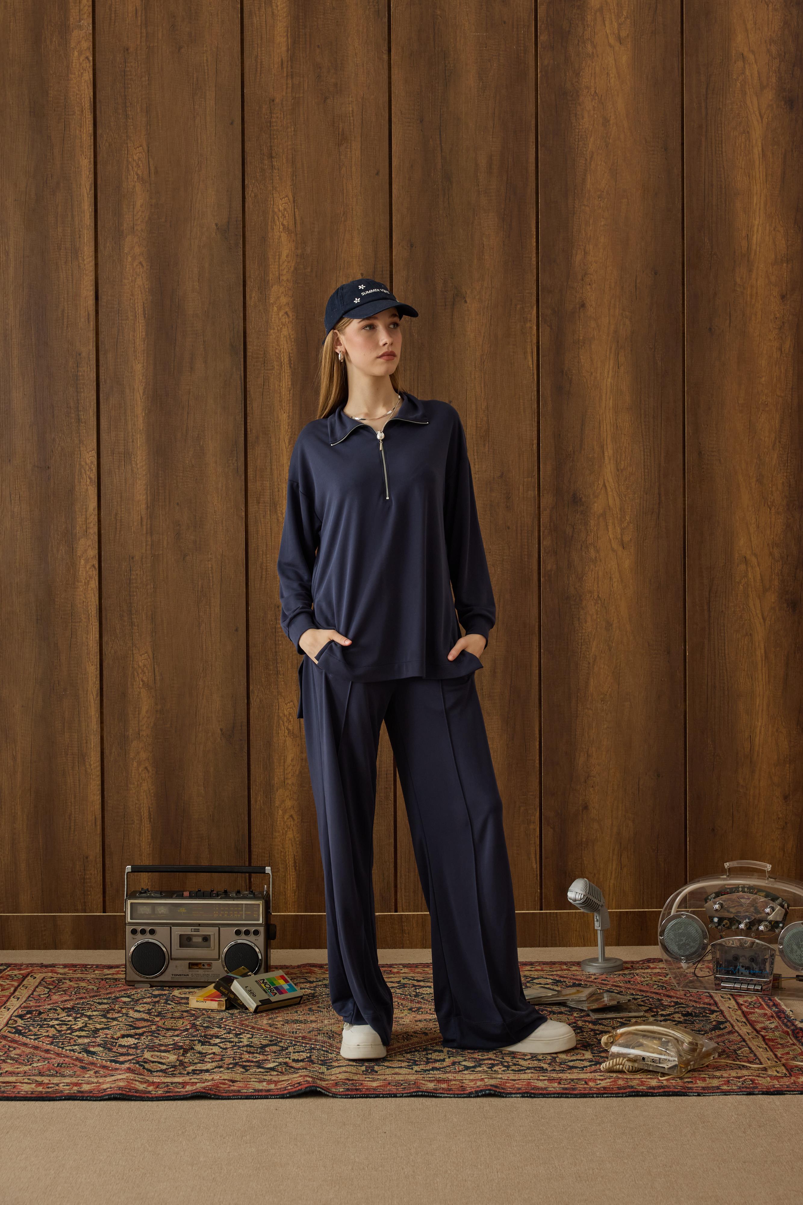 Relax Modal Fermuarlı Takım - Lacivert