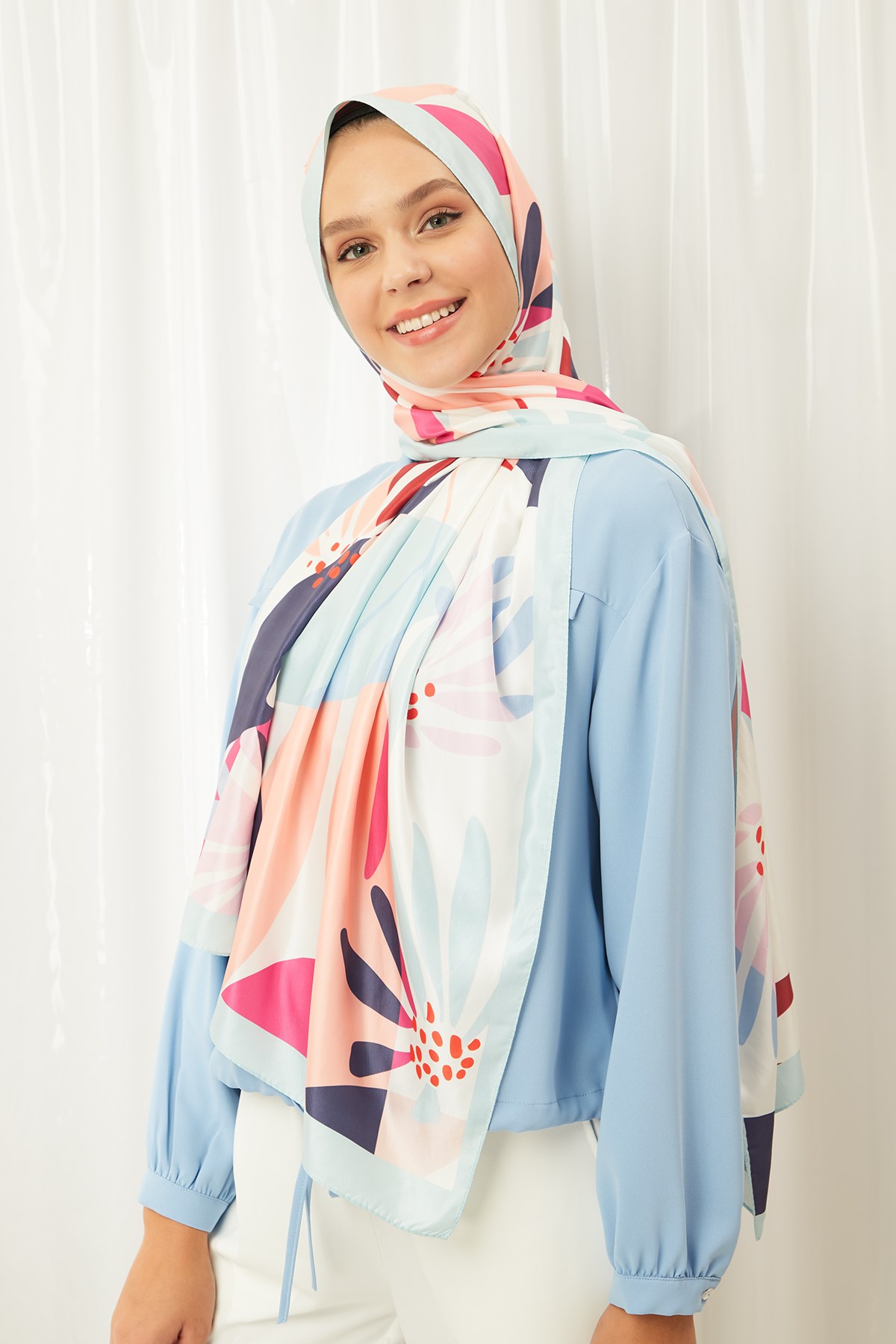 Ros Twill / İpek Şal - Bebe Mavi