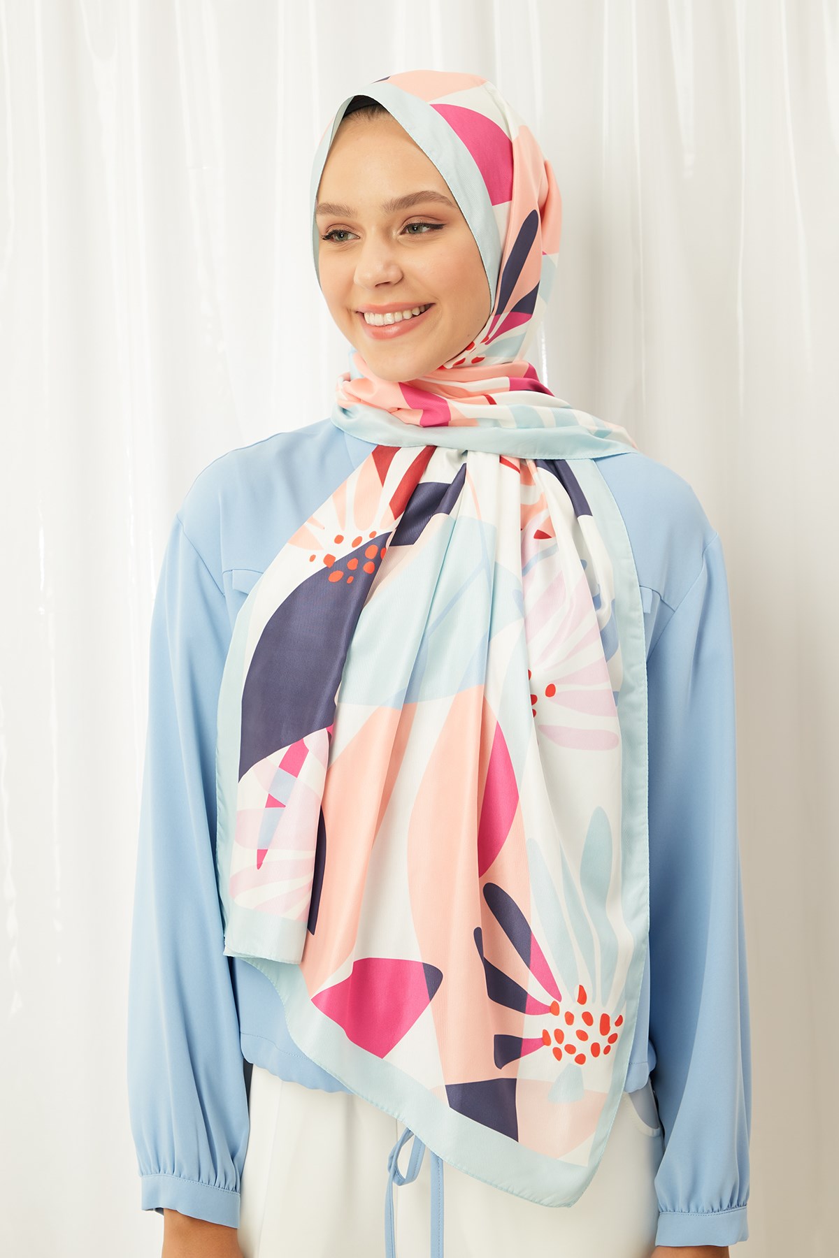 Ros Twill / İpek Şal - Bebe Mavi