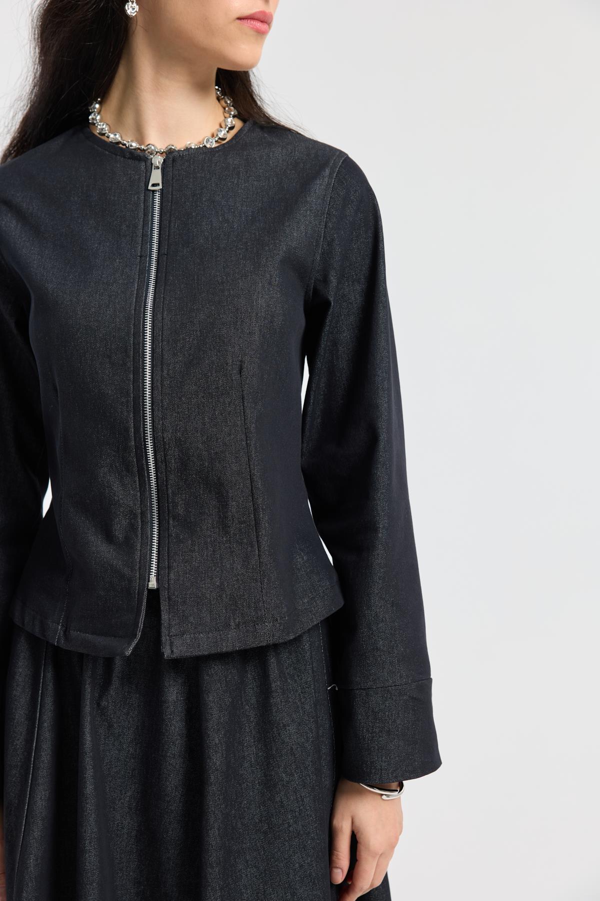 Sadie Belden Oturtmalı Kot Takım - Denim Mavi