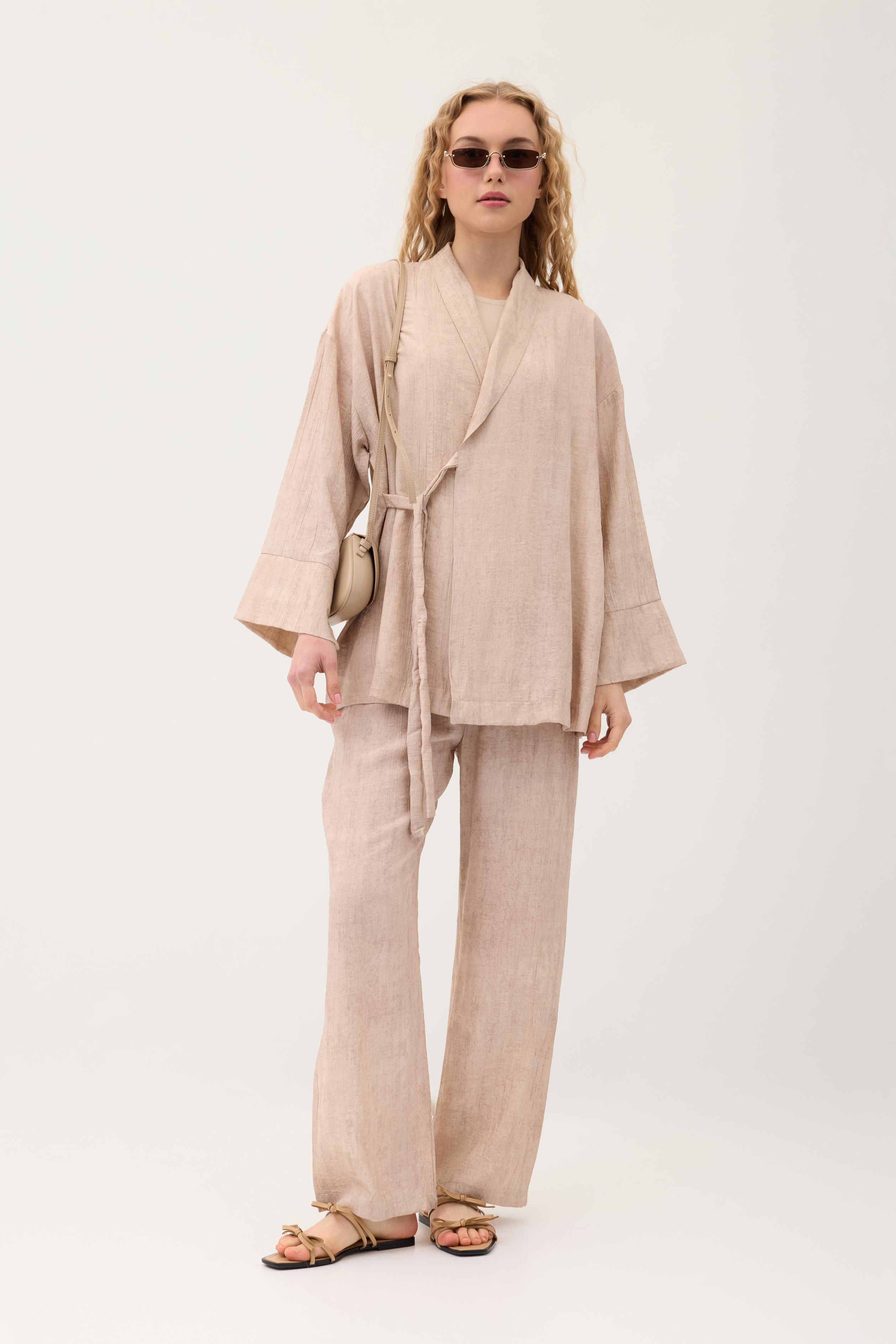 Sandy Kimono Takım - Vizon