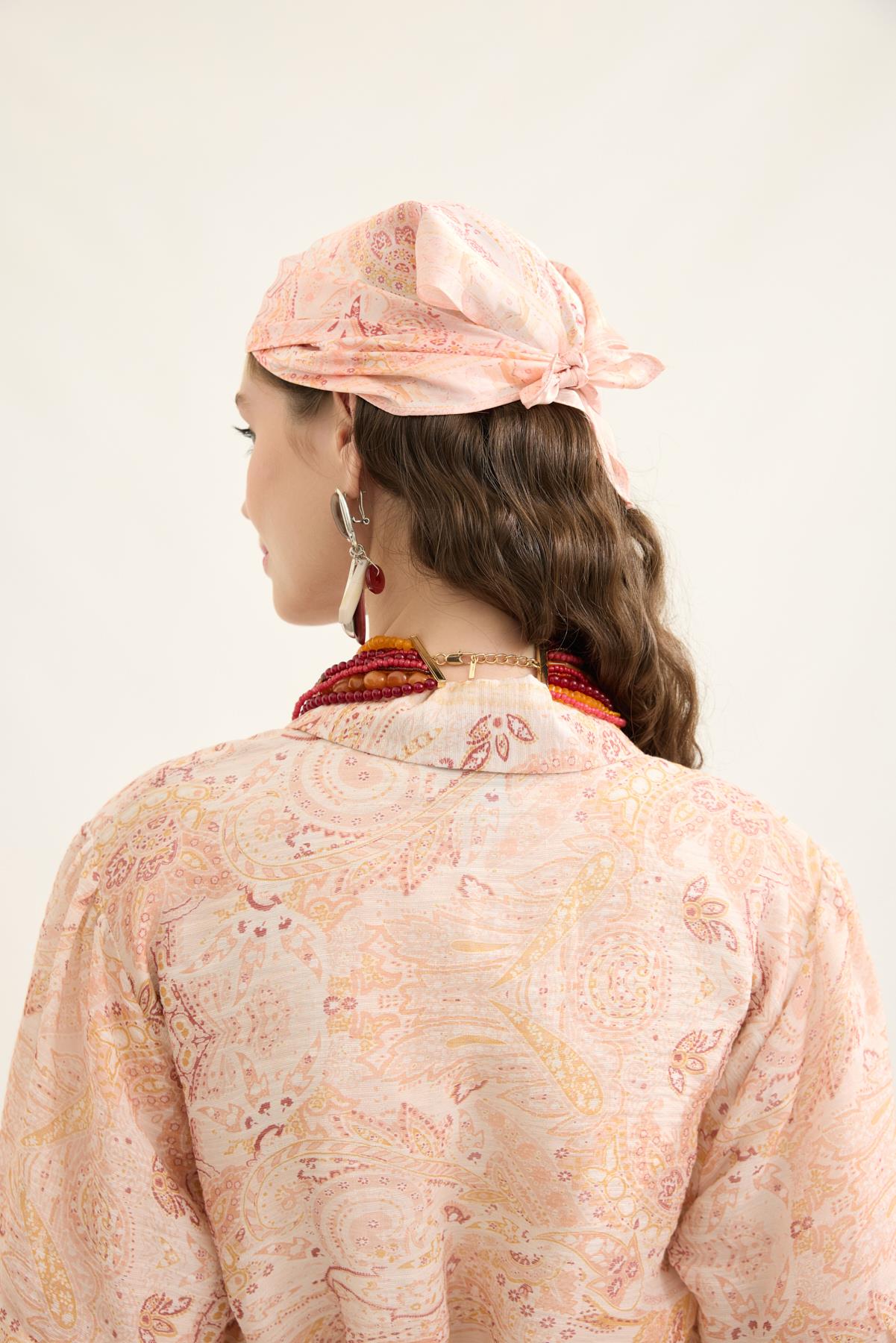 Seraphine Britt Düğmeli Vual Desenli Elbise