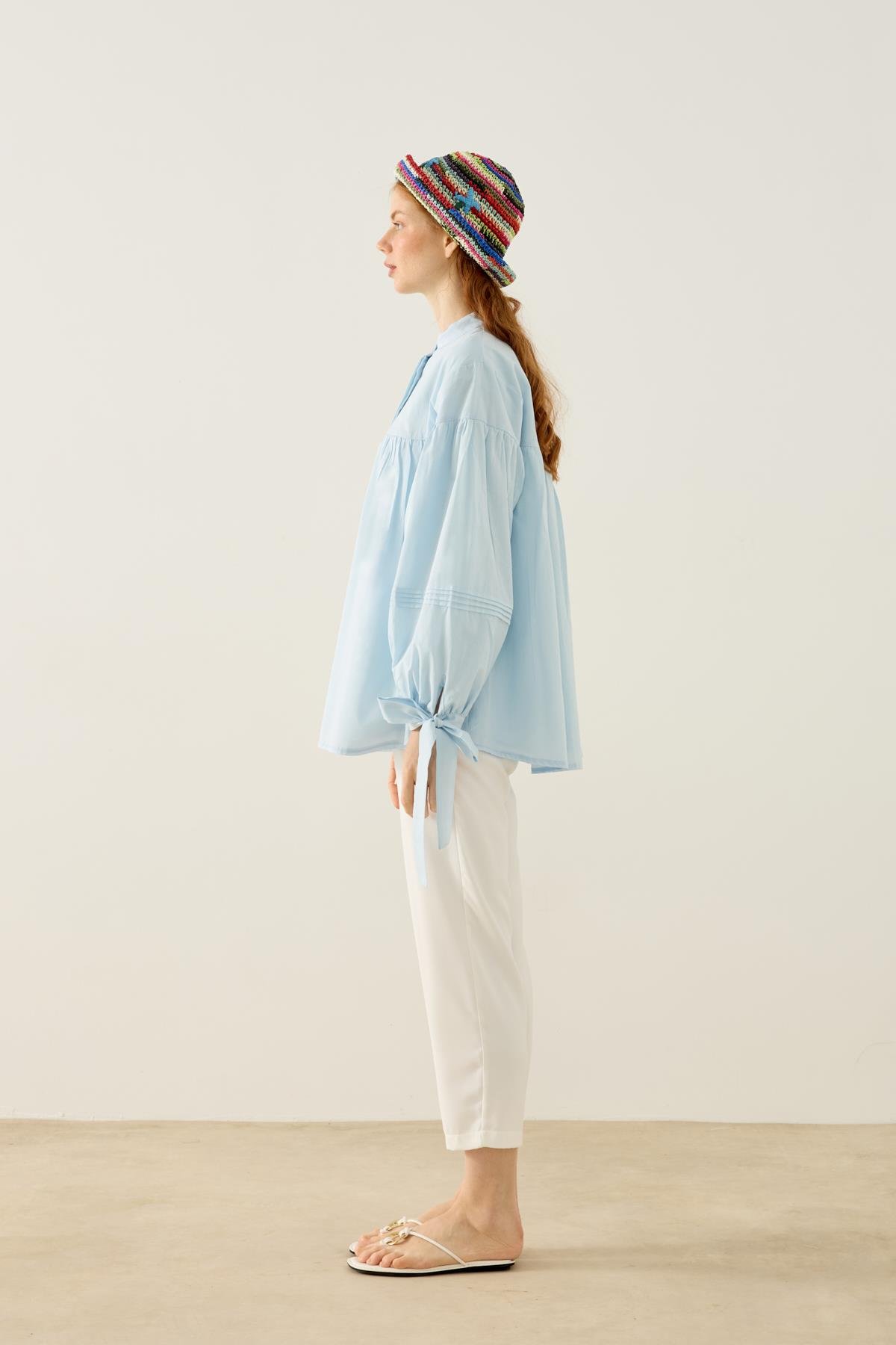 Sienna Allerli Robalı Vual Gömlek - Mavi