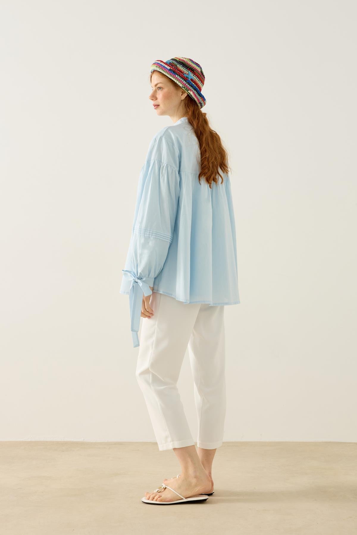 Sienna Allerli Robalı Vual Gömlek - Mavi