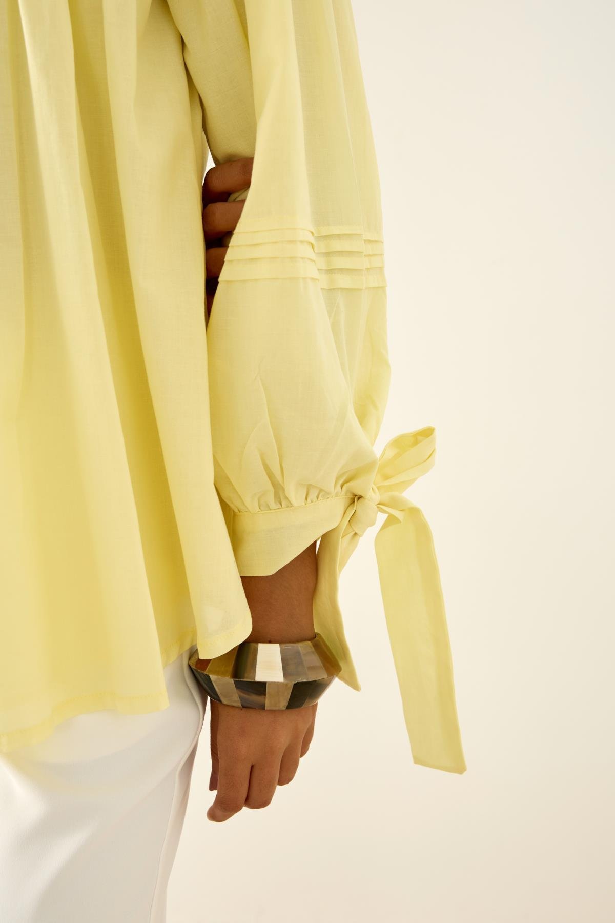 Sienna Allerli Robalı Vual Gömlek - Sarı