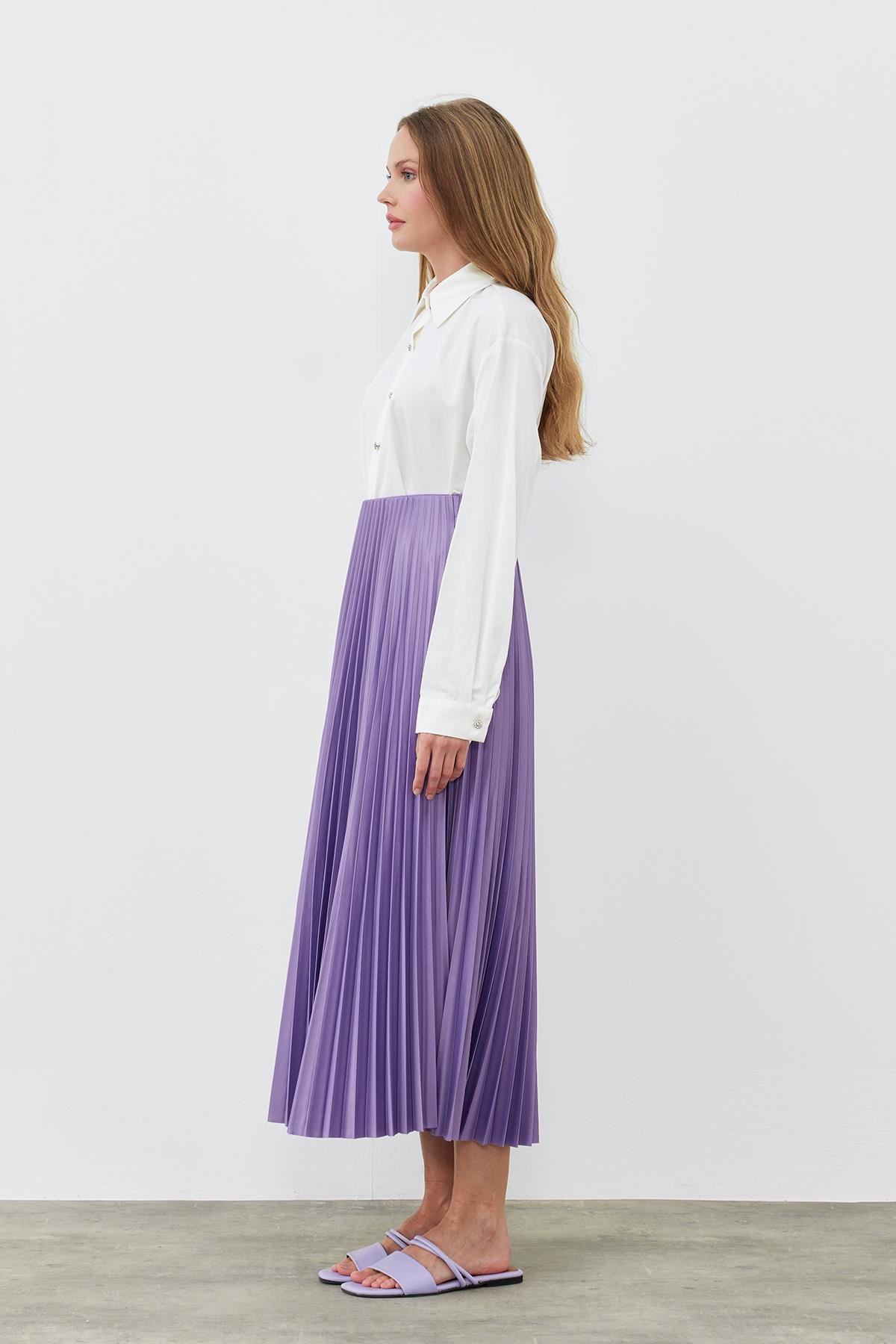 SINDY PİLİSELİ ETEK - LİLA