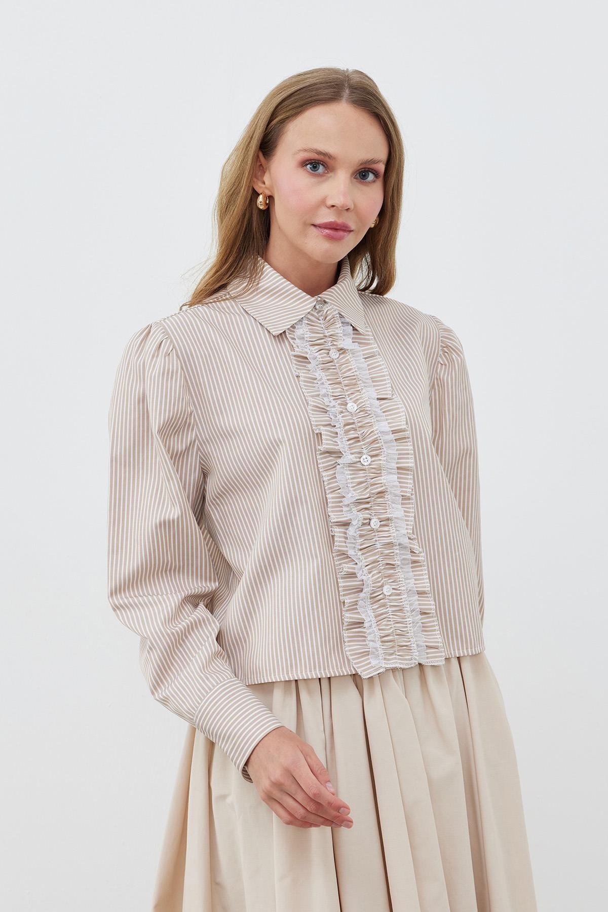 STELLA FIRFIRLI GÖMLEK - CAMEL