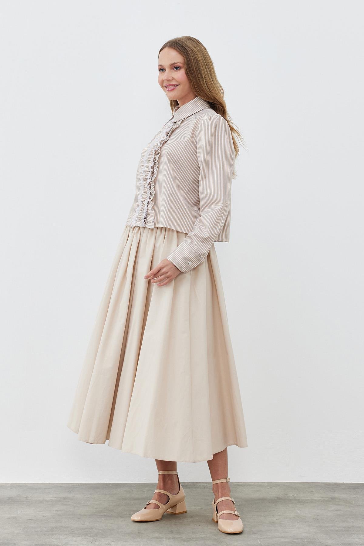 STELLA FIRFIRLI GÖMLEK - CAMEL