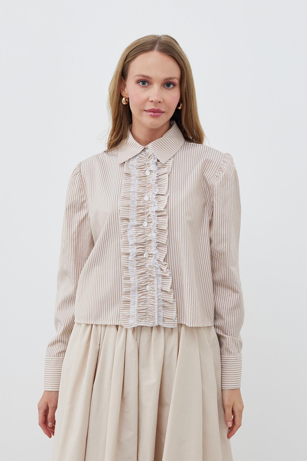 STELLA FIRFIRLI GÖMLEK - CAMEL