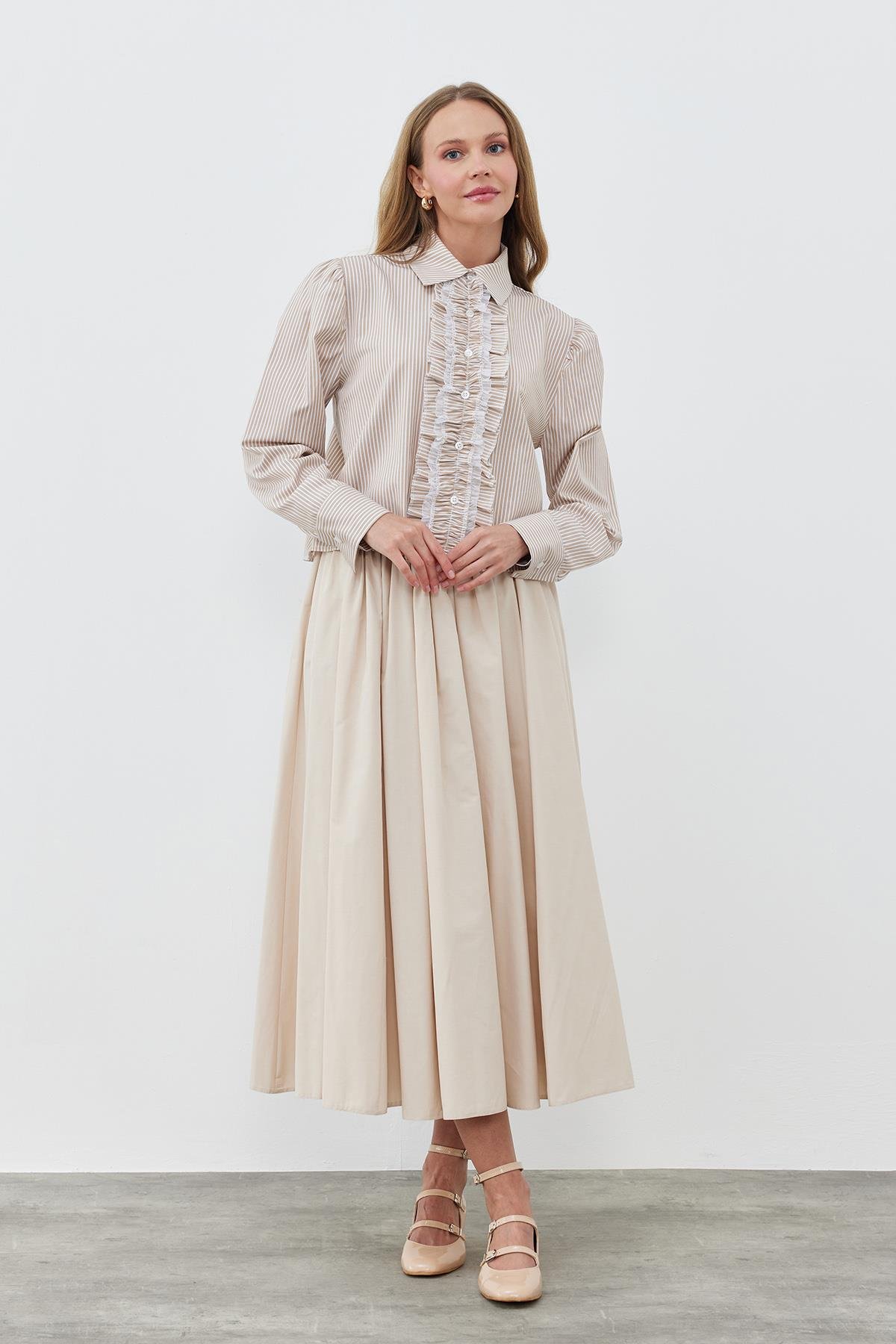 STELLA FIRFIRLI GÖMLEK - CAMEL