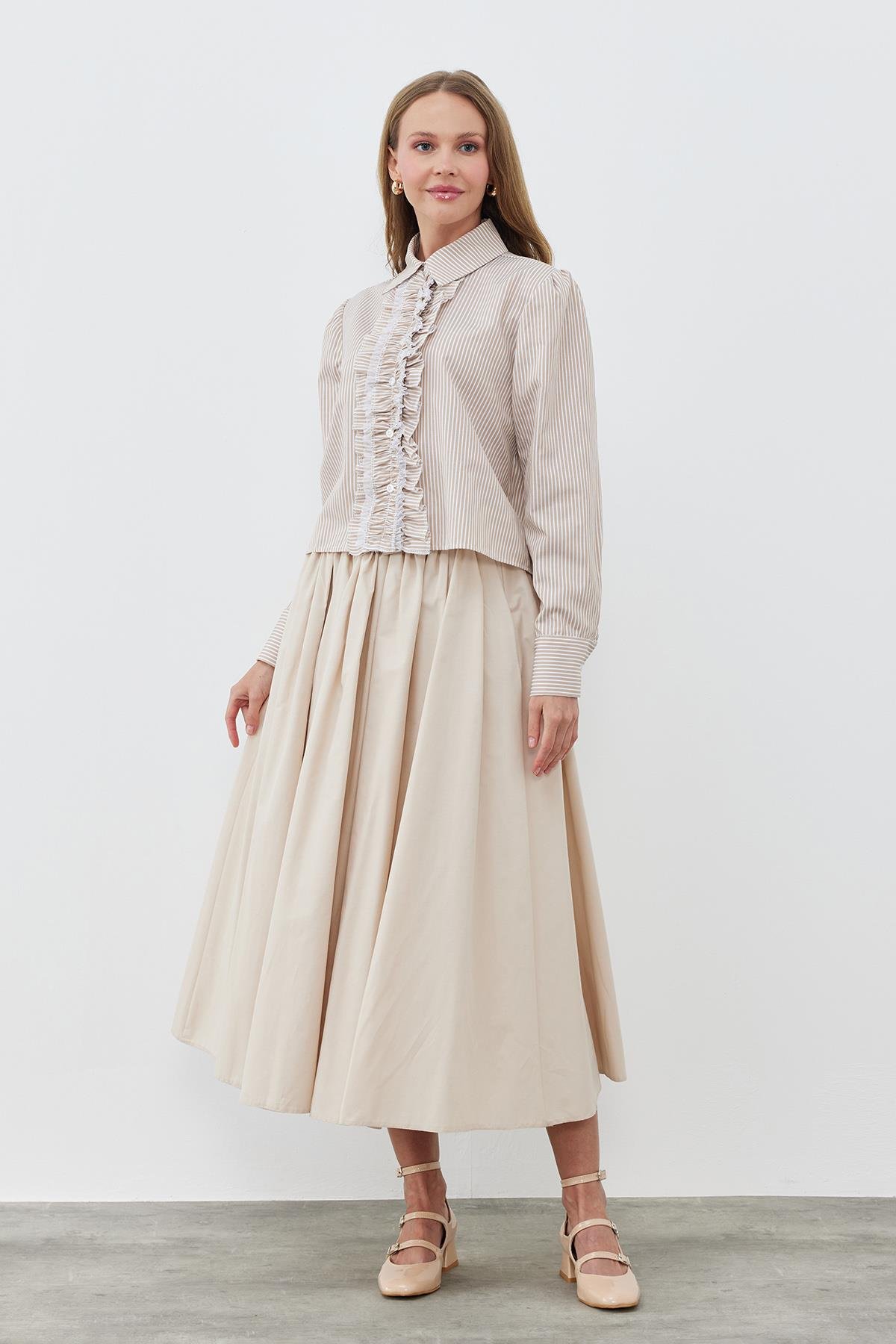 STELLA FIRFIRLI GÖMLEK - CAMEL