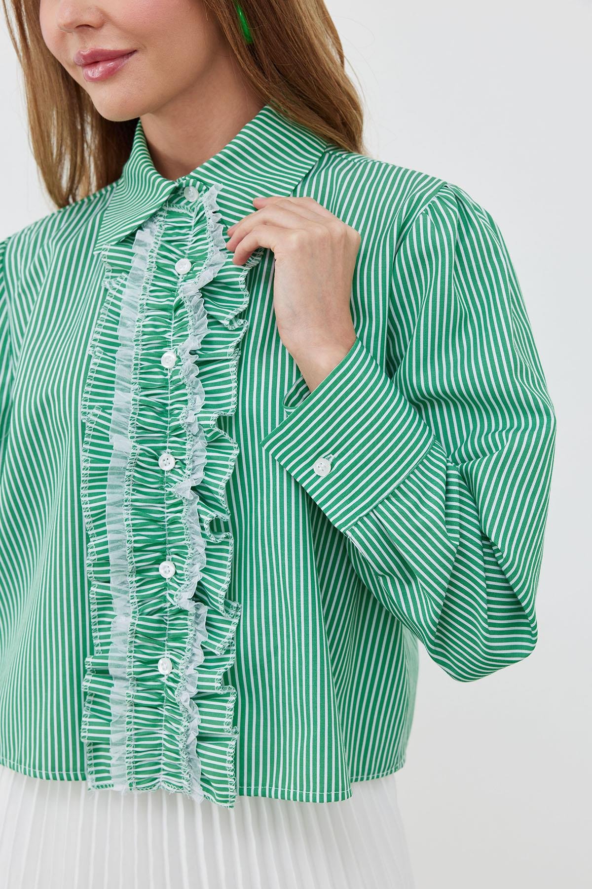 STELLA FIRFIRLI GÖMLEK -YEŞİL
