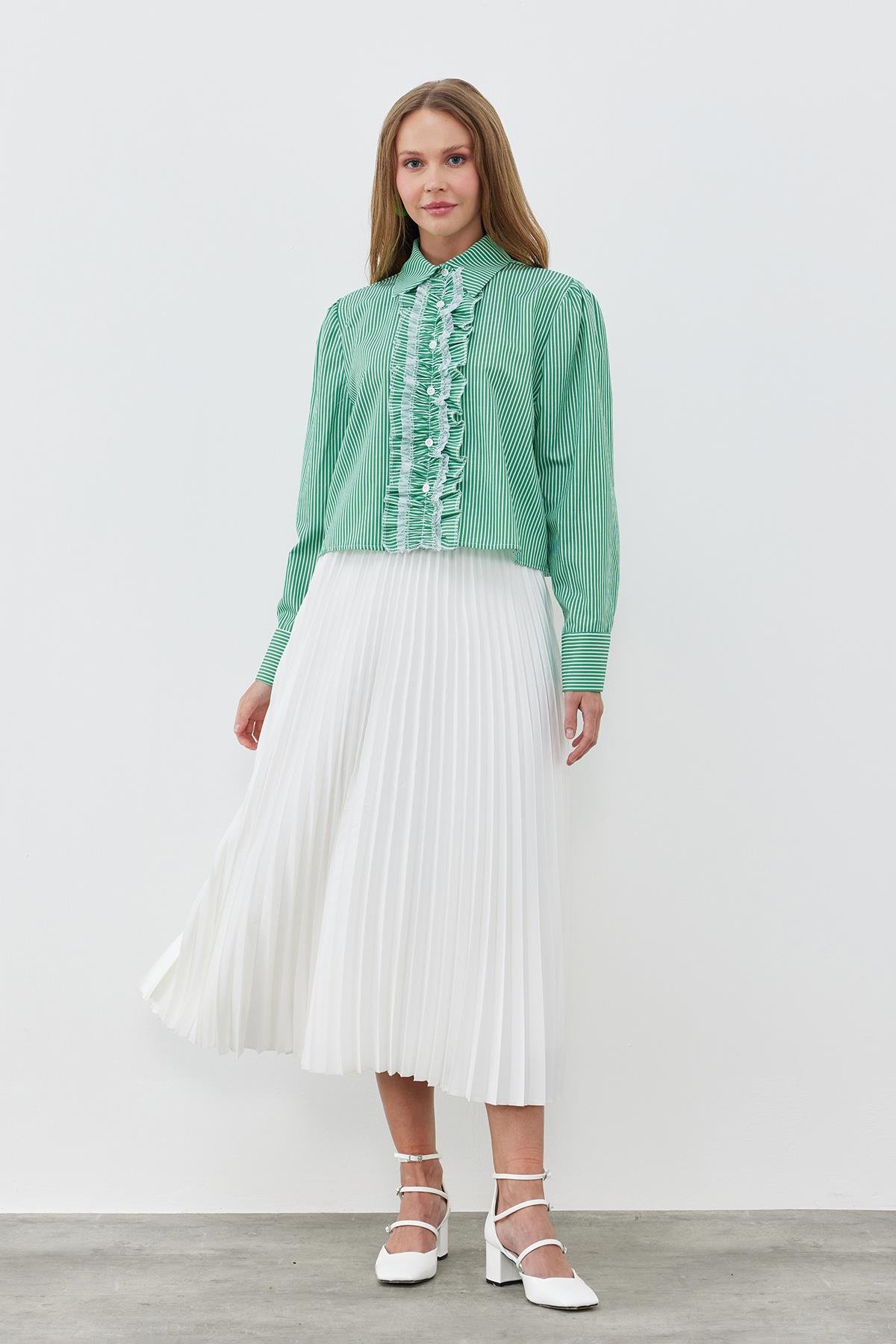 STELLA FIRFIRLI GÖMLEK -YEŞİL