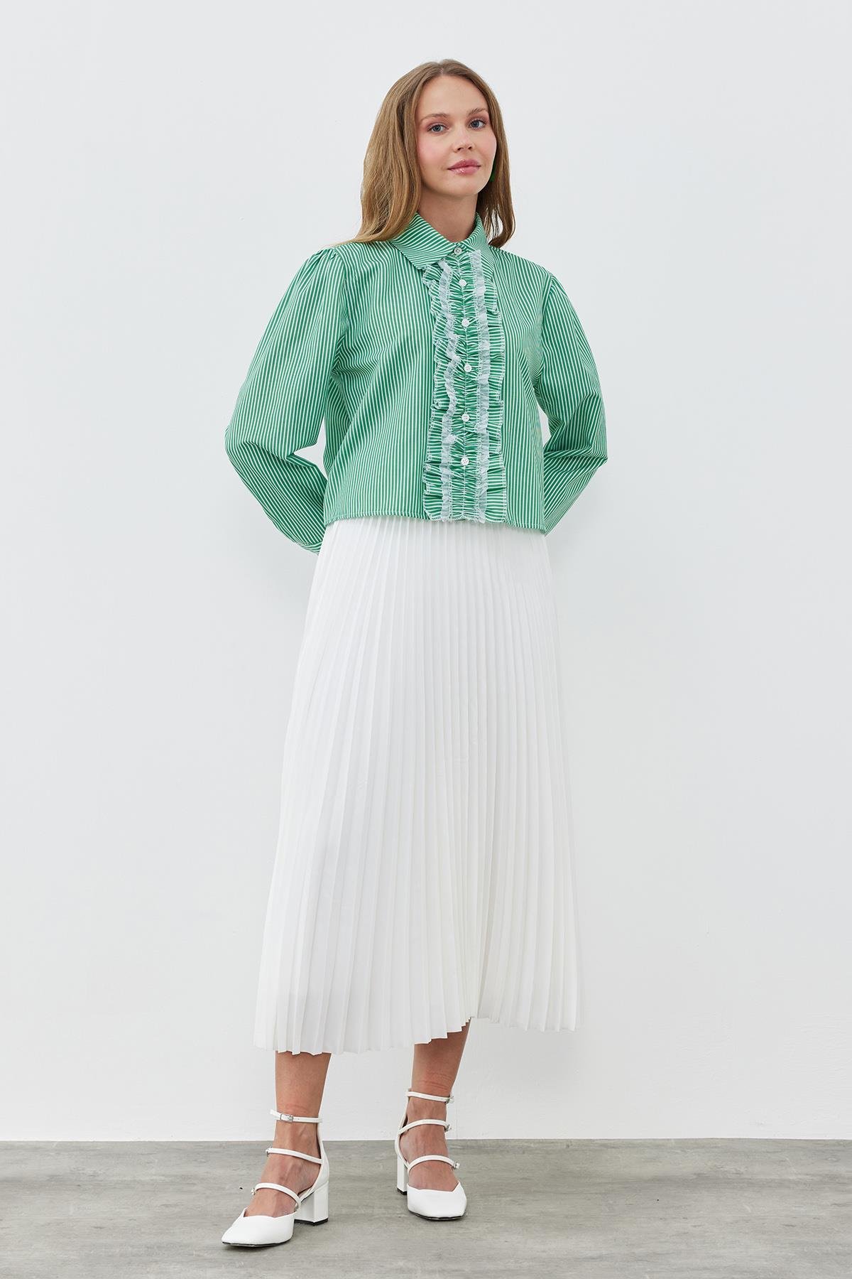 STELLA FIRFIRLI GÖMLEK -YEŞİL