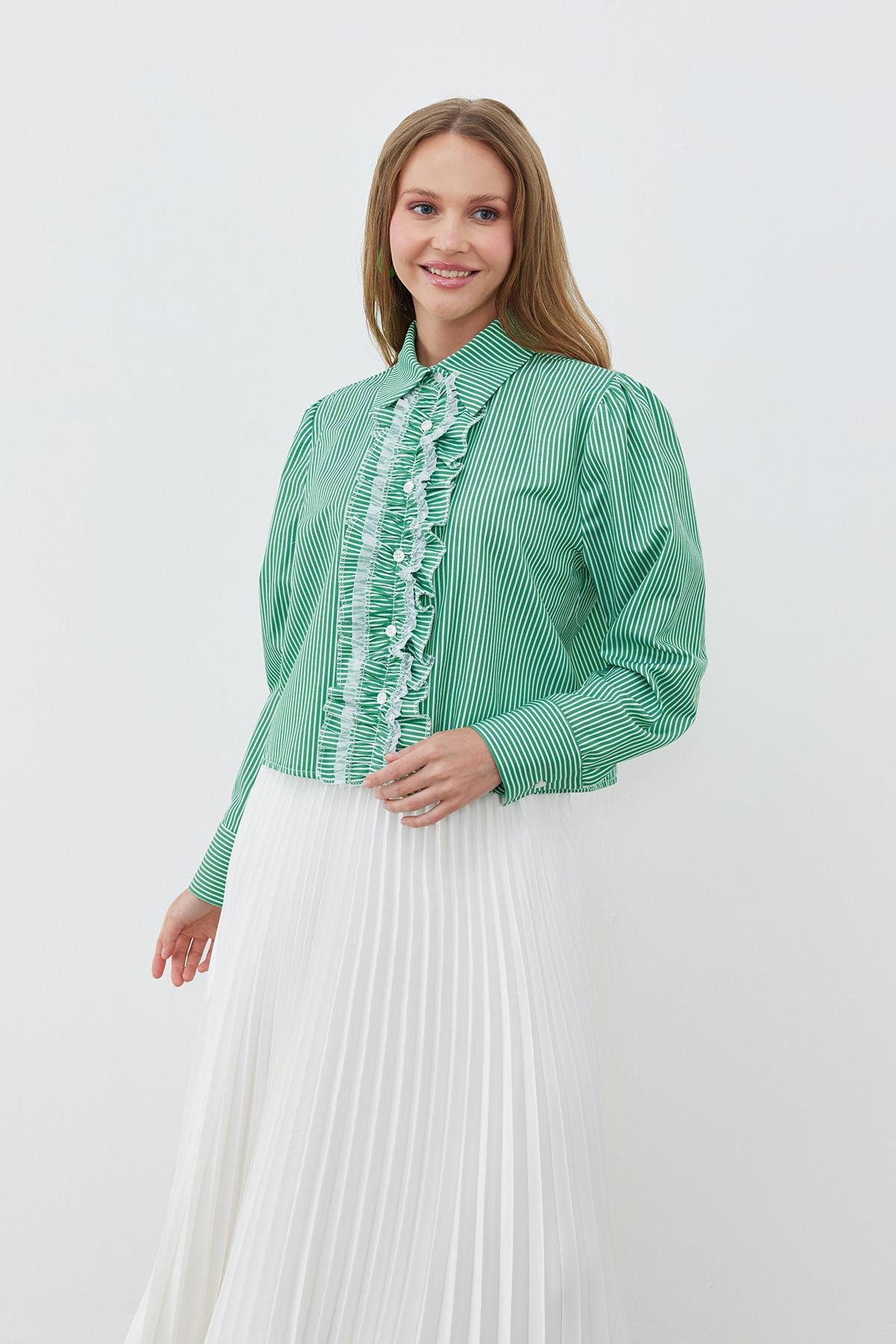 STELLA FIRFIRLI GÖMLEK -YEŞİL