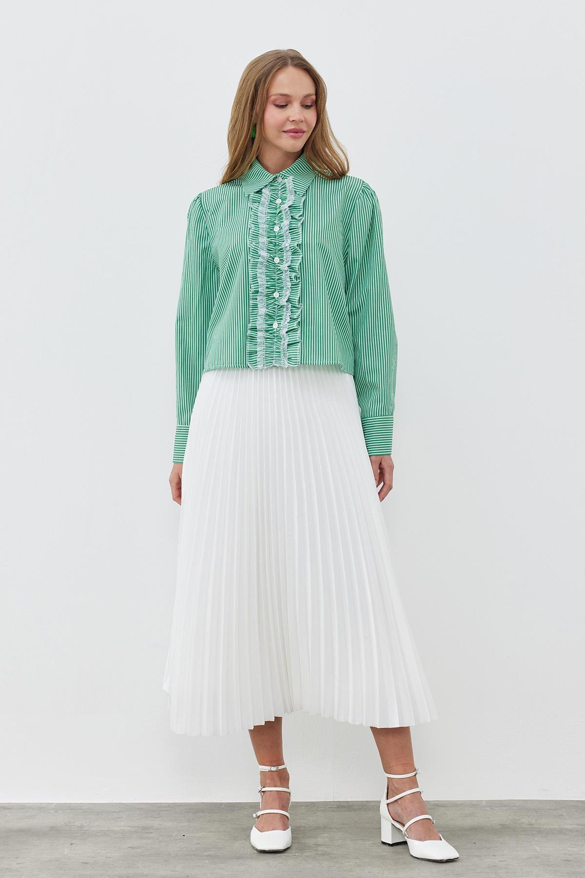 STELLA FIRFIRLI GÖMLEK -YEŞİL