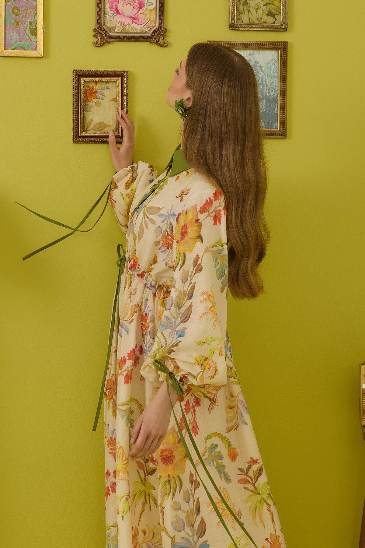 Sunset Vual Baskılı Pamuk Elbise