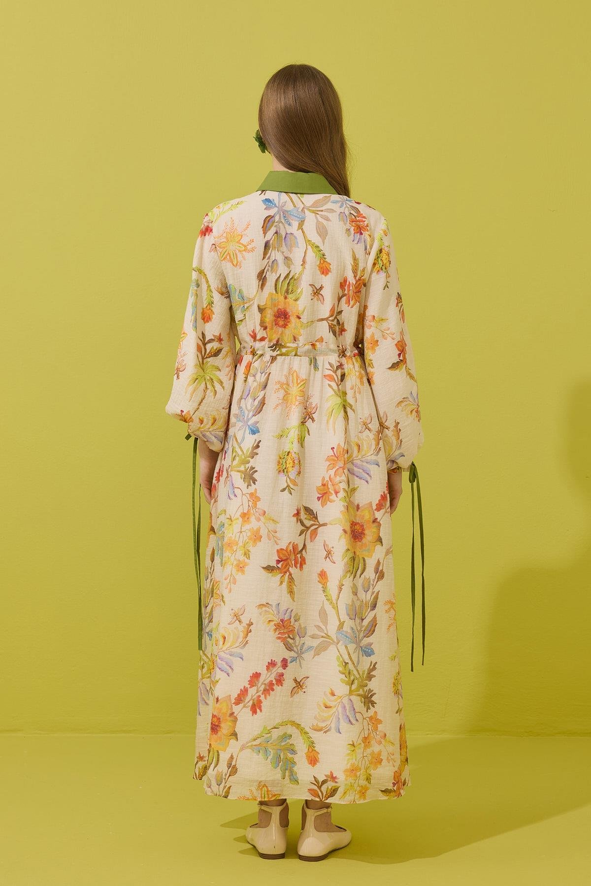 Sunset Vual Baskılı Pamuk Elbise