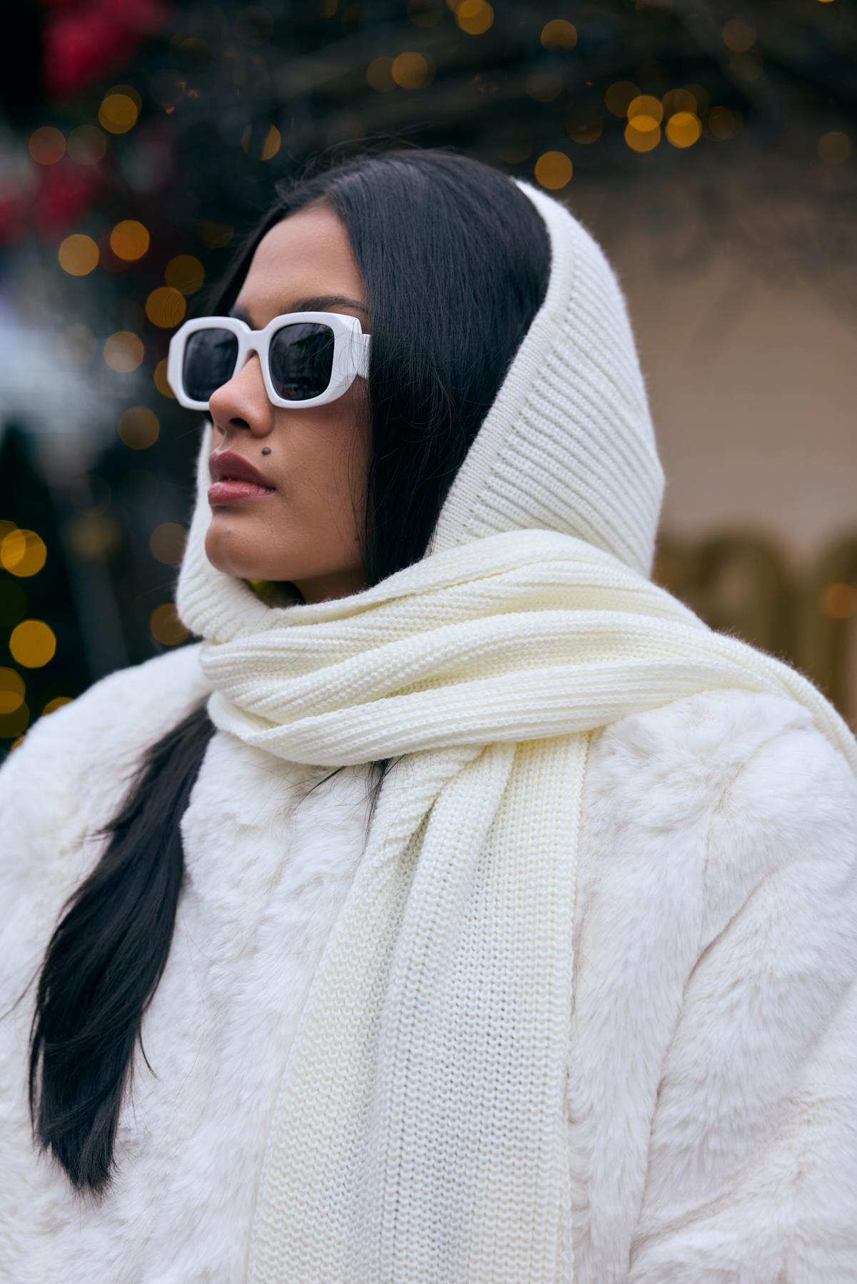 Triko Atkılı Bere- Ekru 