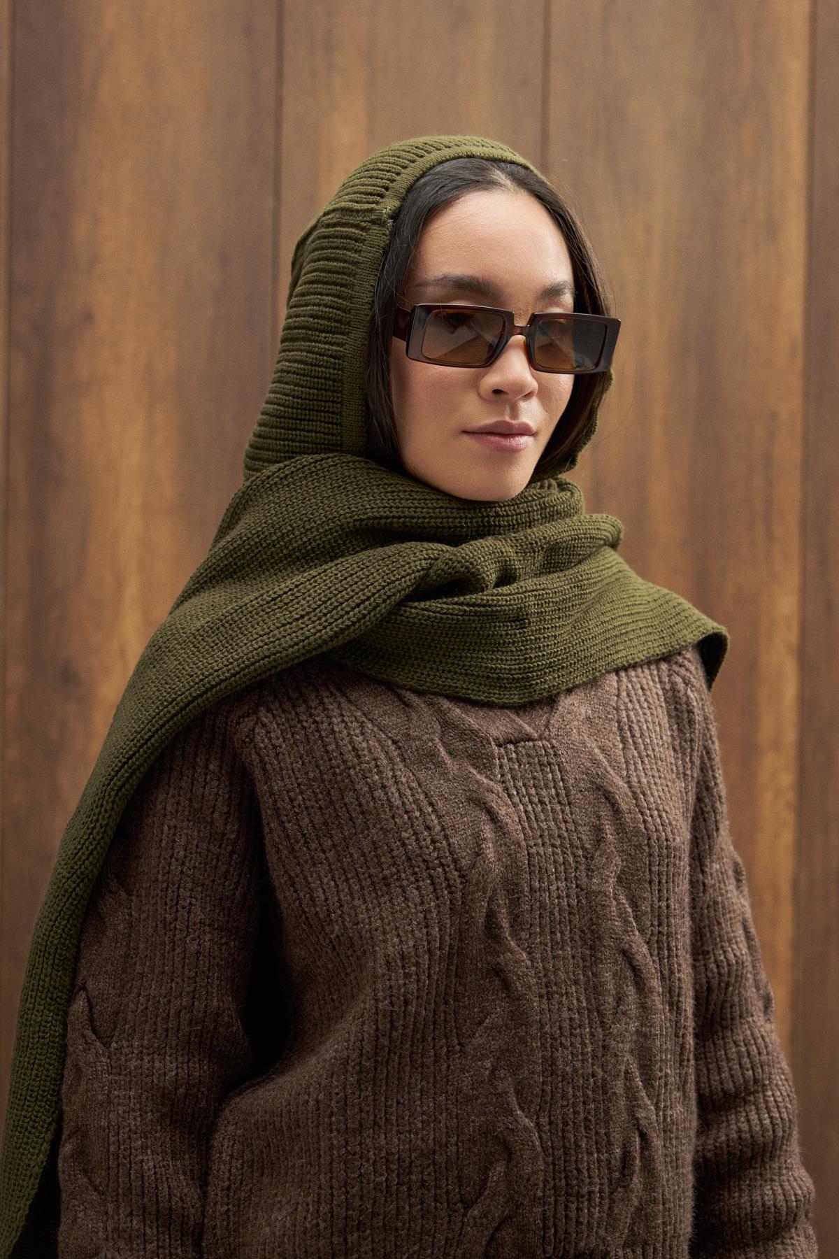 Triko Atkılı Bere - Haki