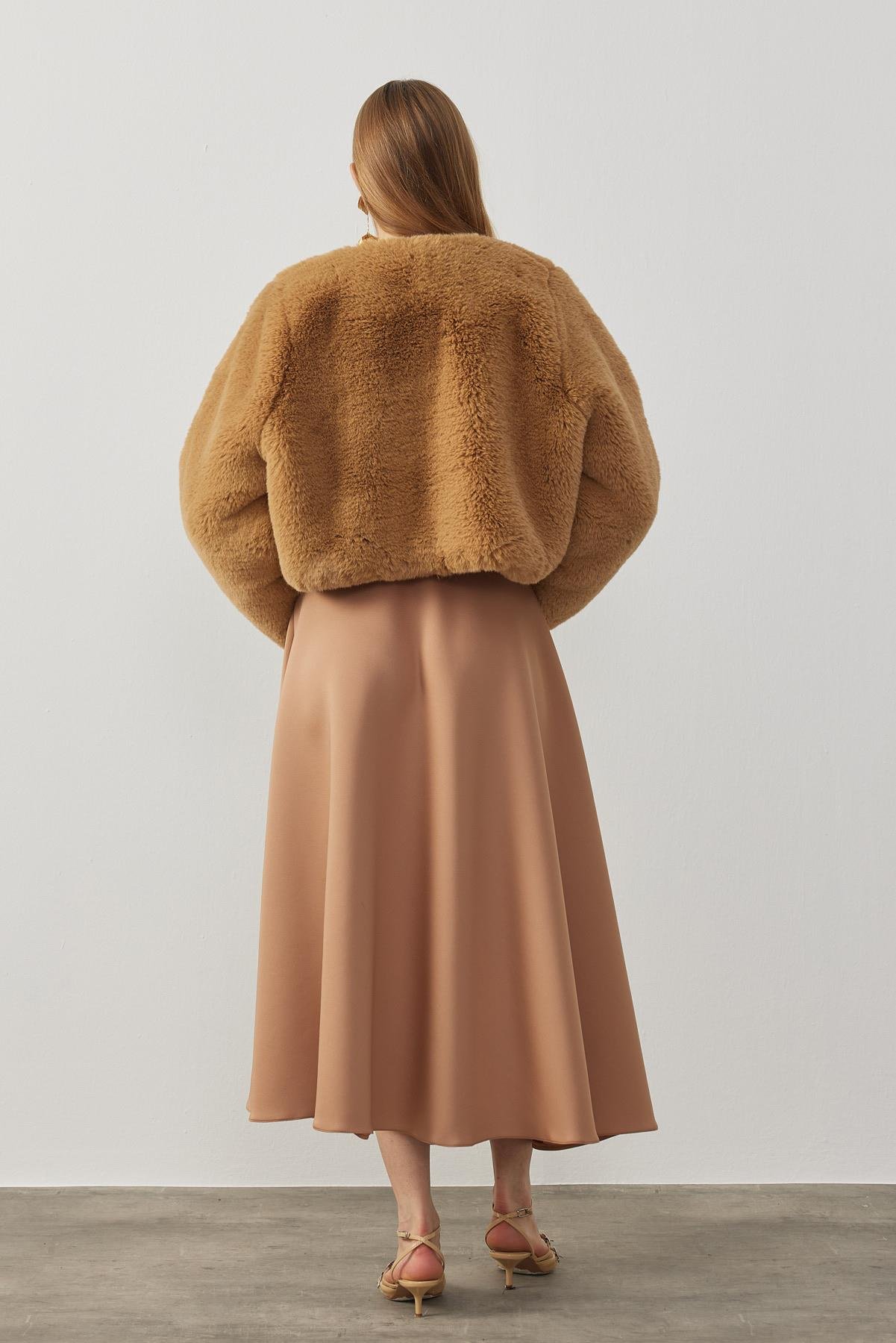 Valencia Peluş Kürk Ceket - Camel
