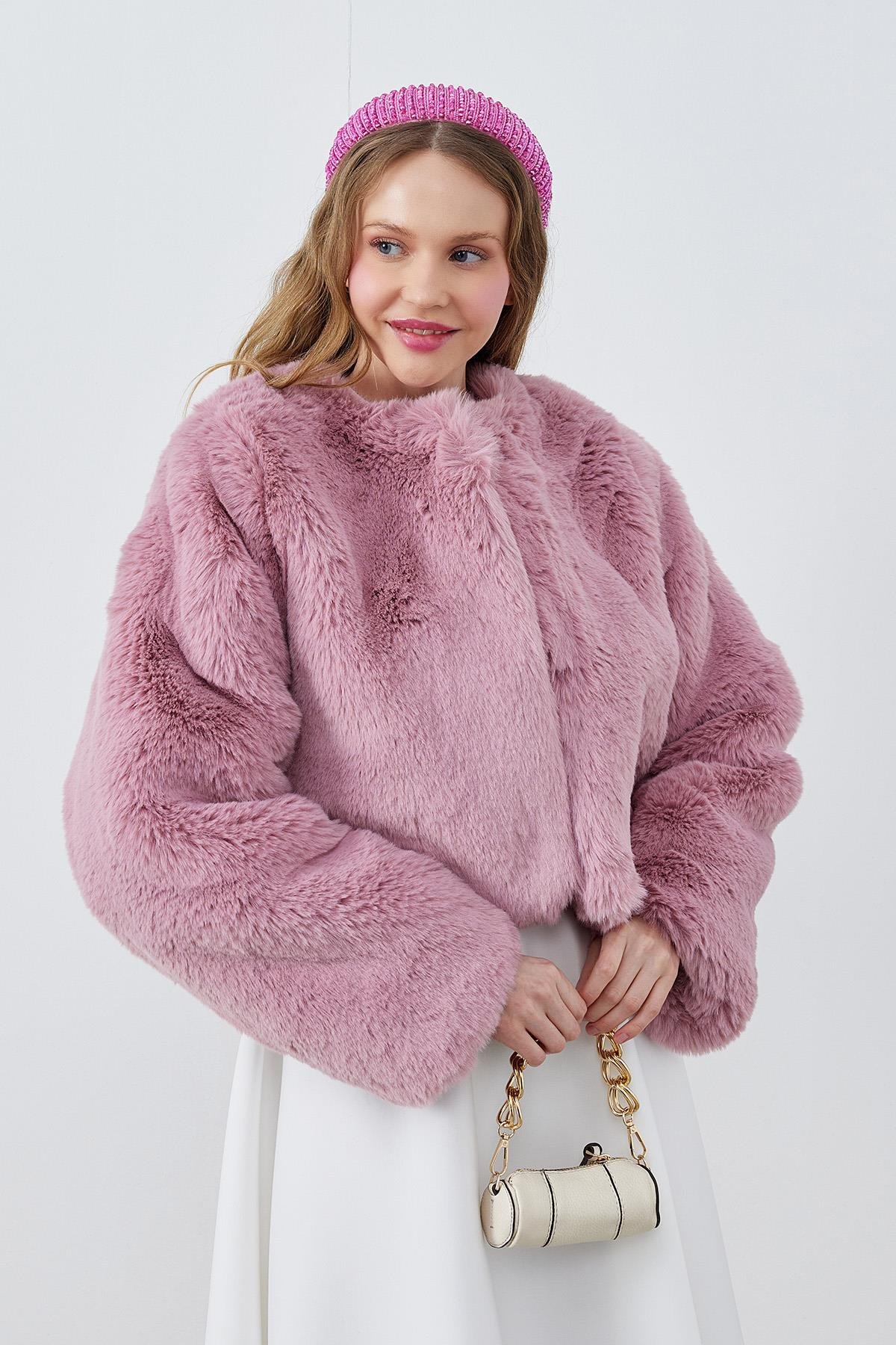 VALENCİA PELUŞ KÜRK CEKET - PEMBE