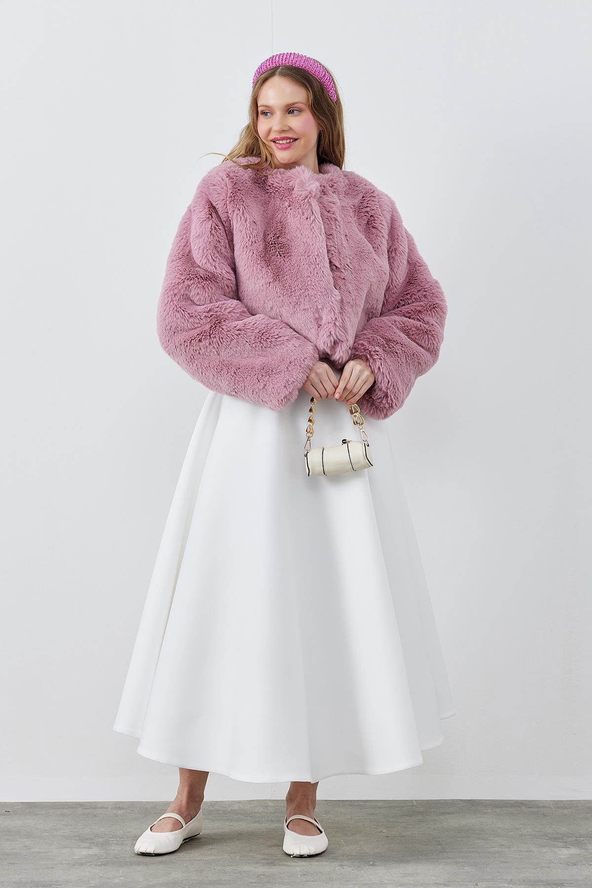VALENCİA PELUŞ KÜRK CEKET - PEMBE
