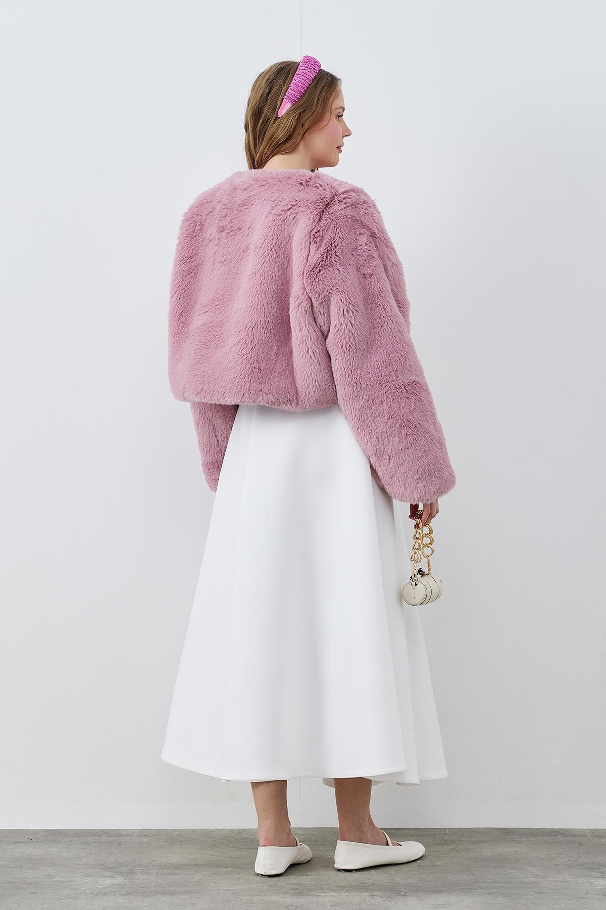VALENCİA PELUŞ KÜRK CEKET - PEMBE
