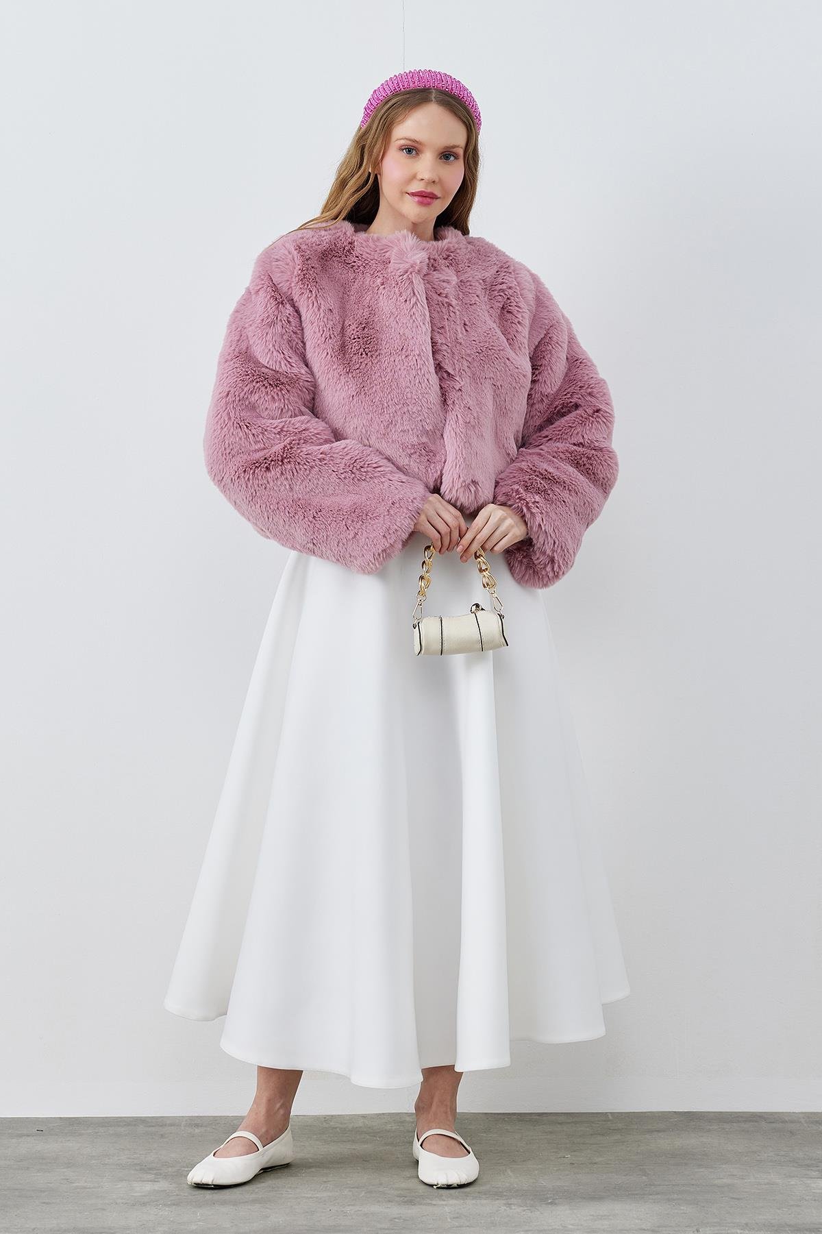 VALENCİA PELUŞ KÜRK CEKET - PEMBE