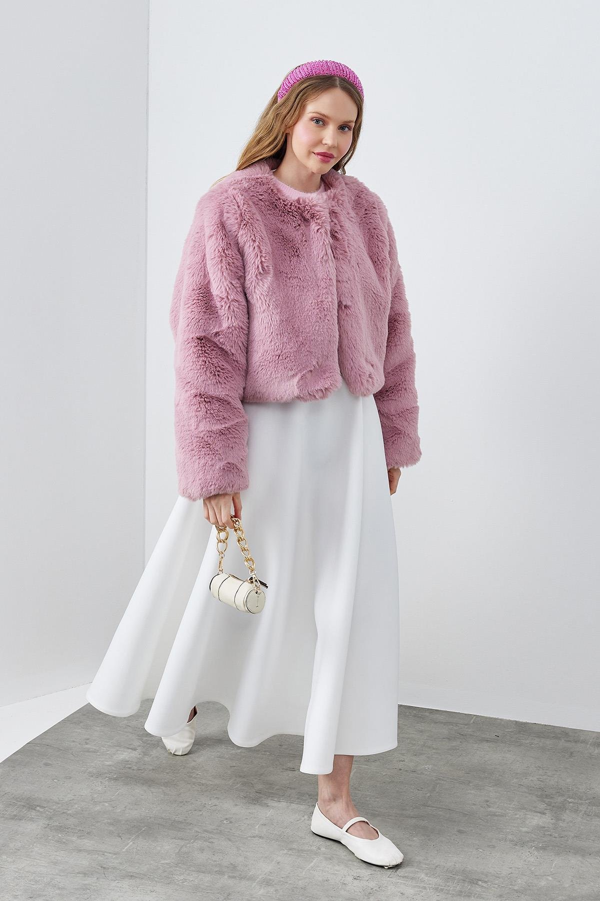 VALENCİA PELUŞ KÜRK CEKET - PEMBE