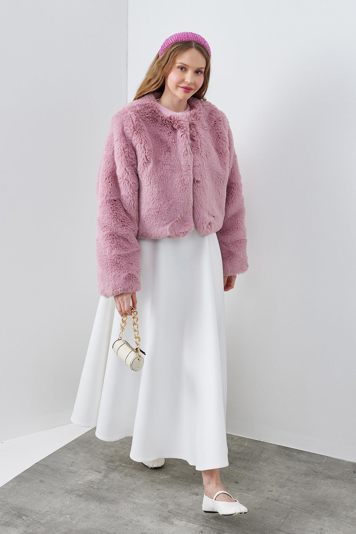 VALENCİA PELUŞ KÜRK CEKET - PEMBE