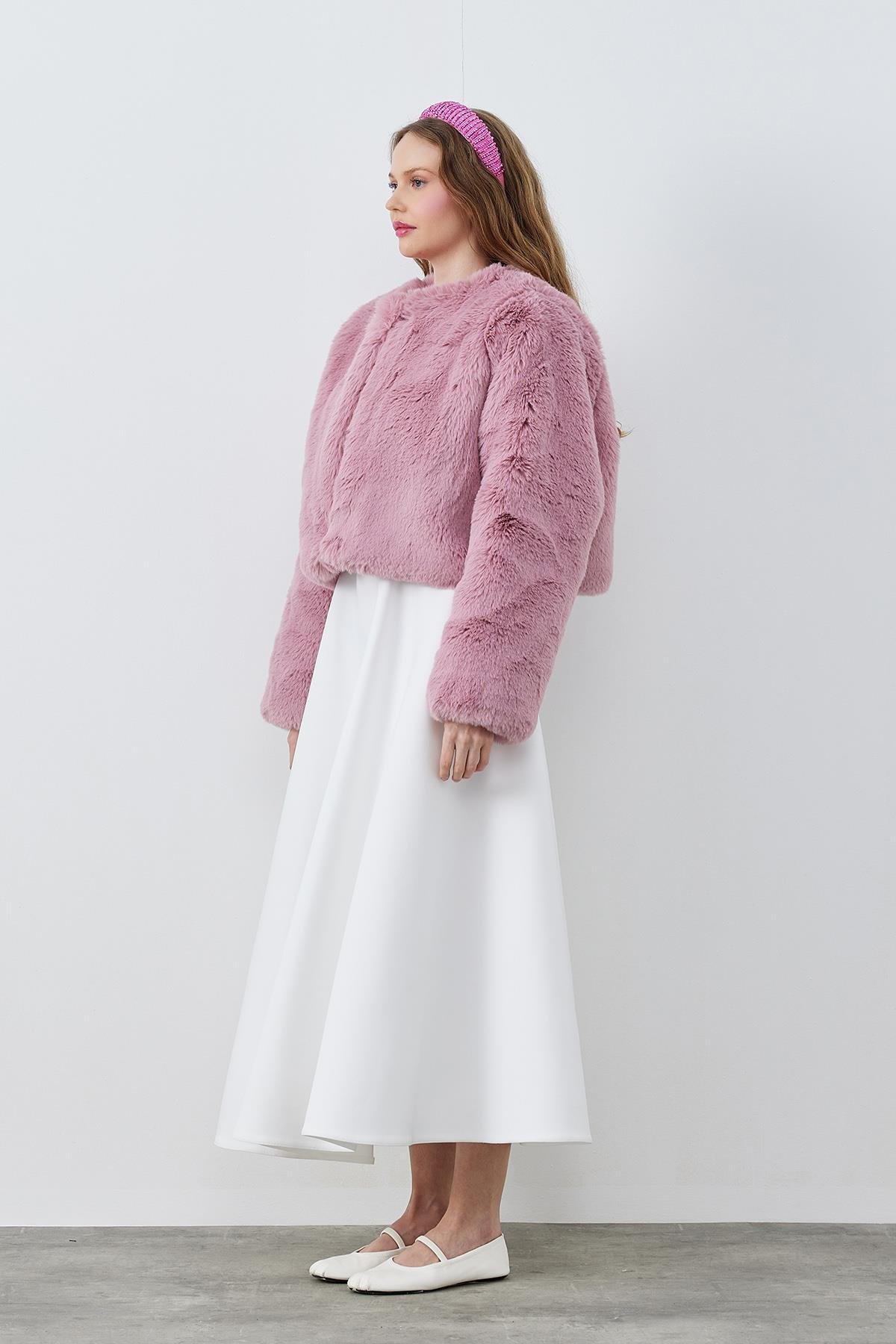 VALENCİA PELUŞ KÜRK CEKET - PEMBE
