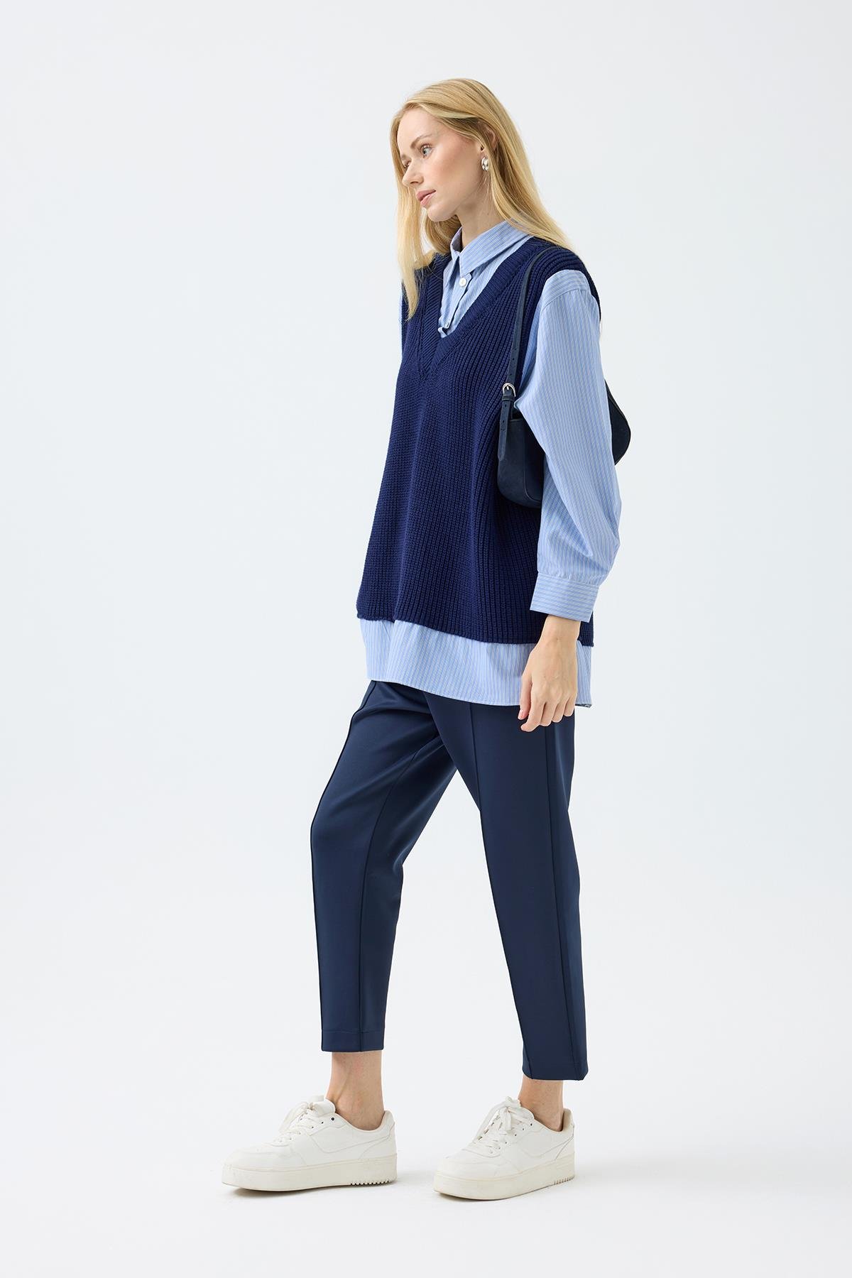 Vega Süveter Mix Gömlek - Lacivert