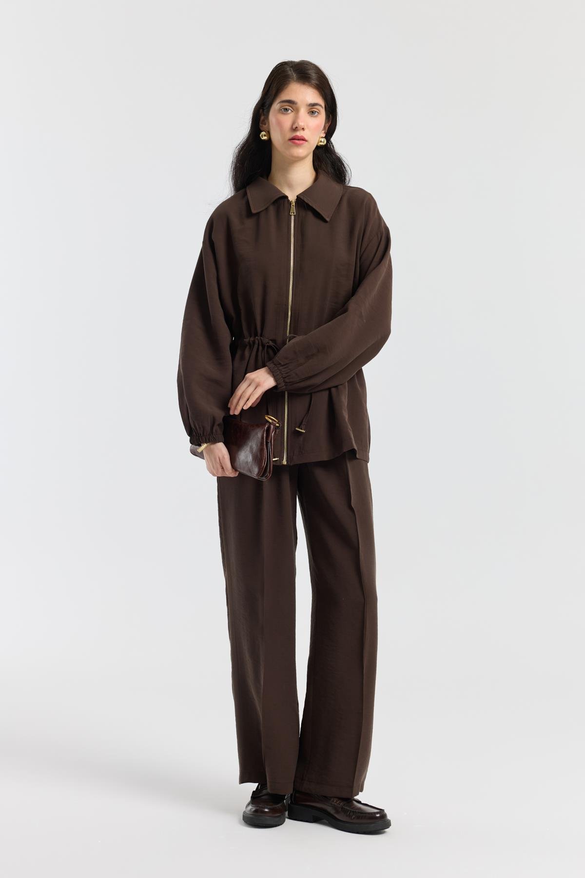 Vienna Tünelli Nervürlü Takım - Acı kahve