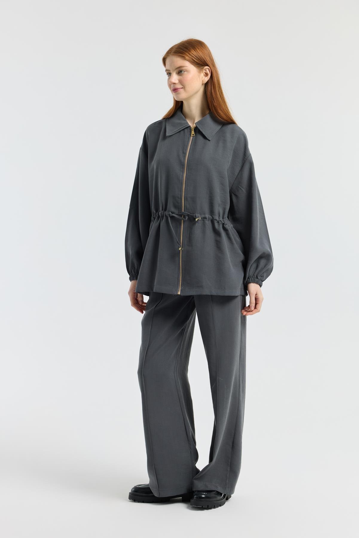 Vienna Tünelli Nervürlü Takım  - Antrasit