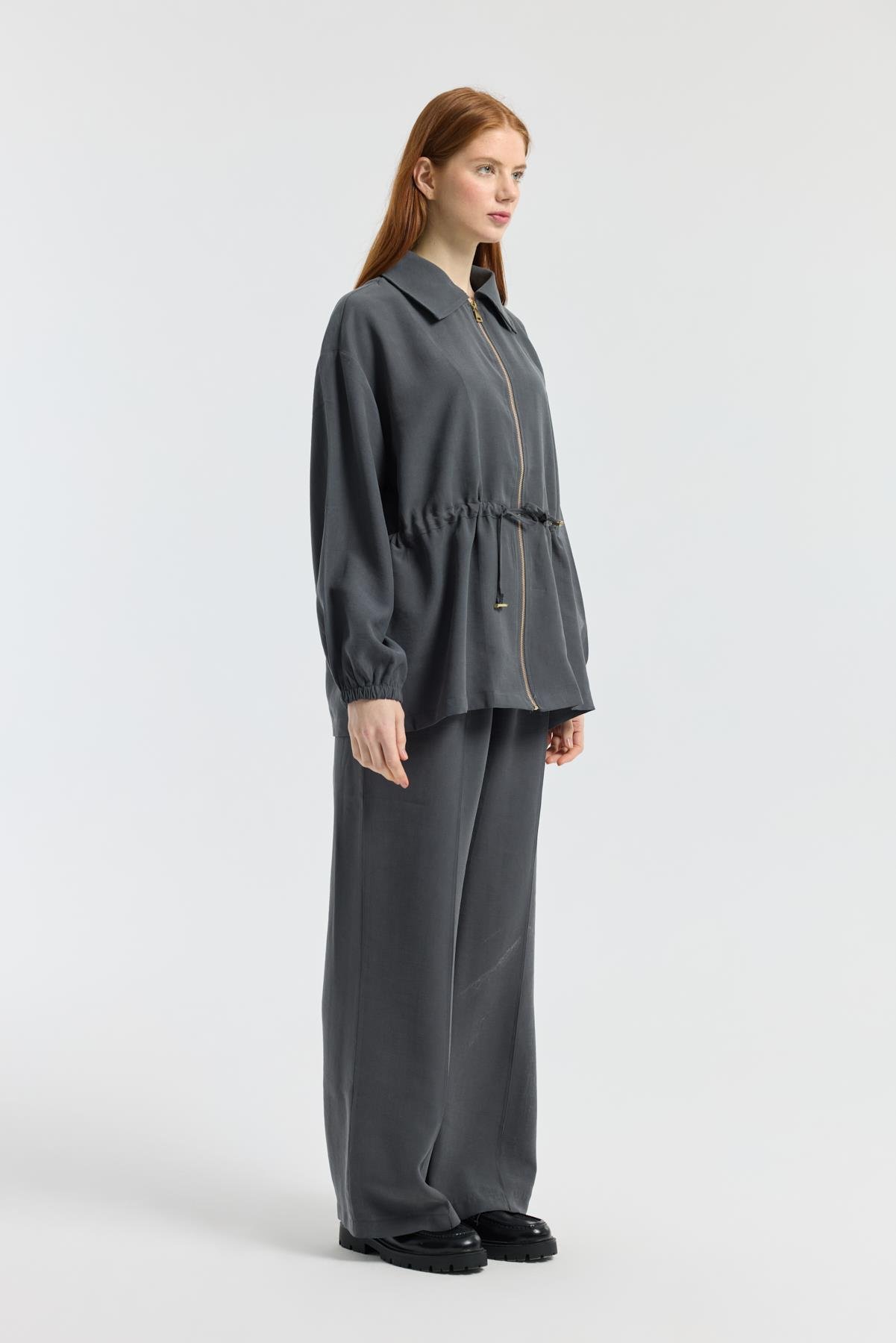 Vienna Tünelli Nervürlü Takım  - Antrasit