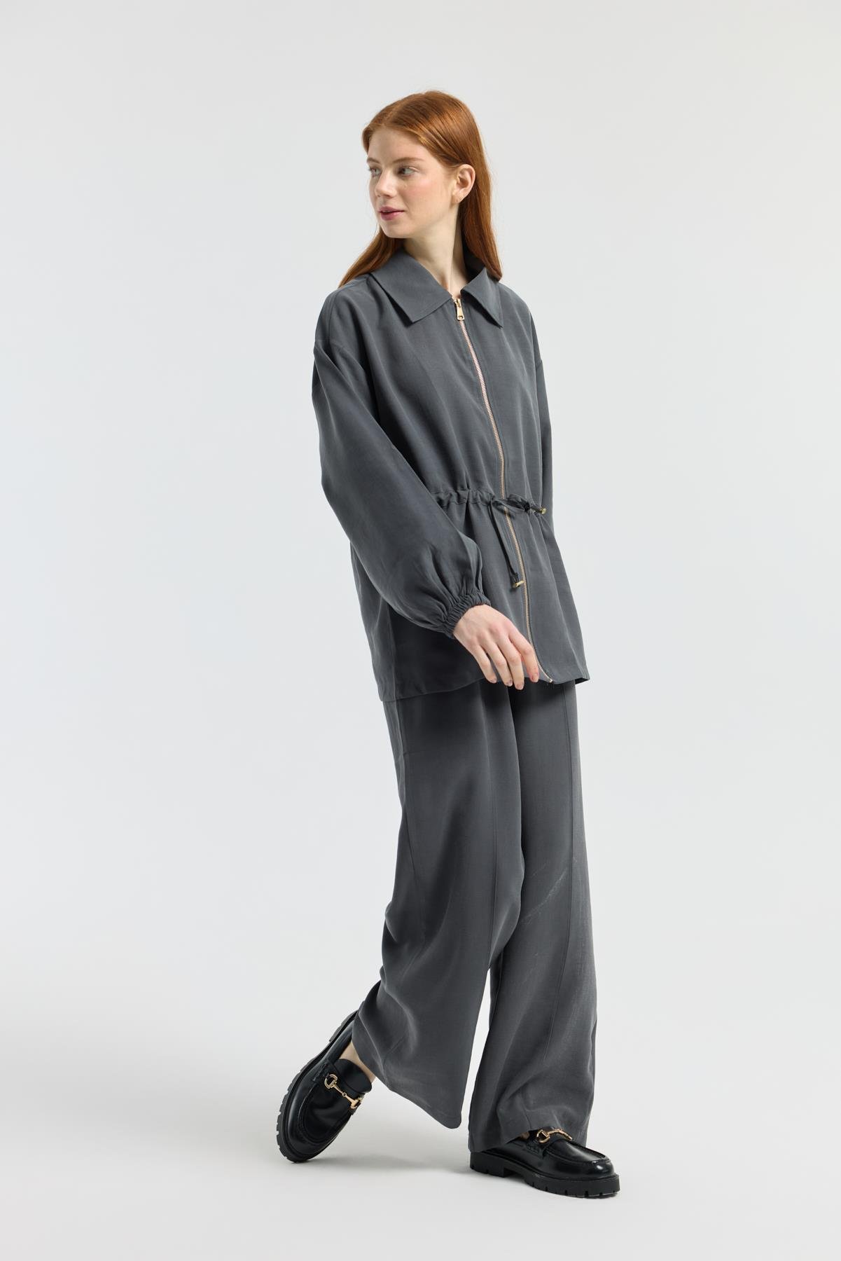 Vienna Tünelli Nervürlü Takım  - Antrasit