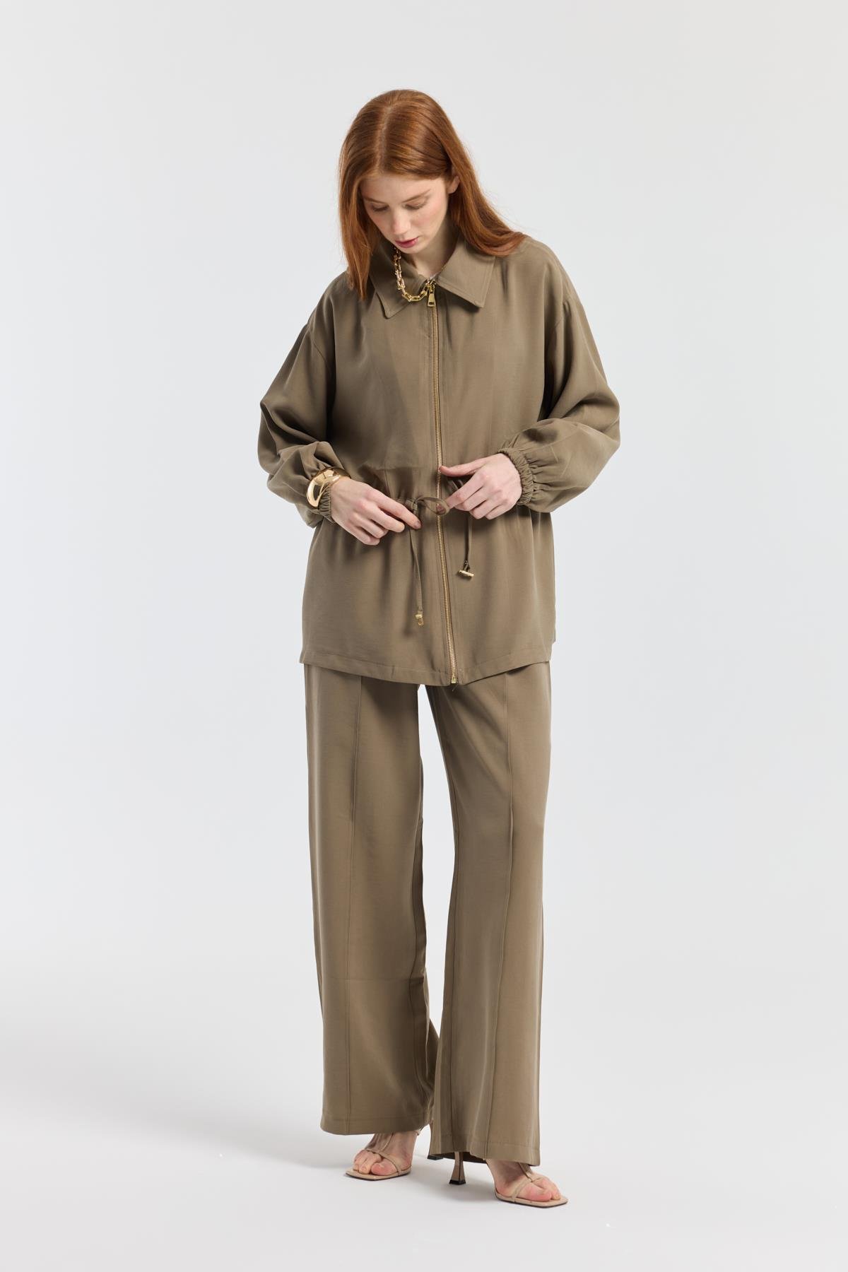 Vienna Tünelli Nervürlü Takım - Haki