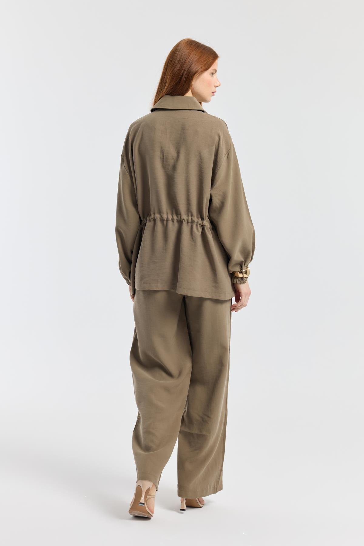 Vienna Tünelli Nervürlü Takım - Haki