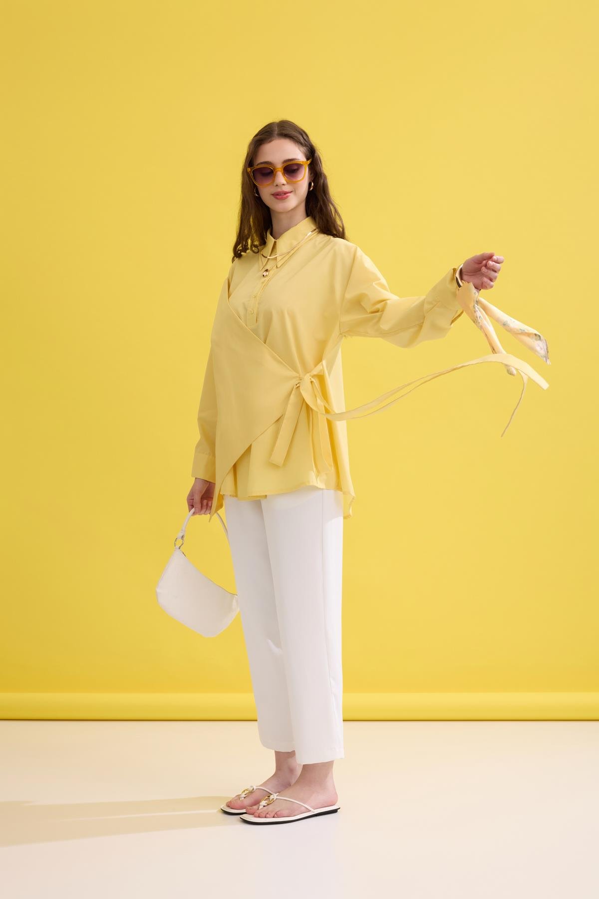 Wilma Kruvaze Kapaklı Polo Yaka Gömlek- Sarı